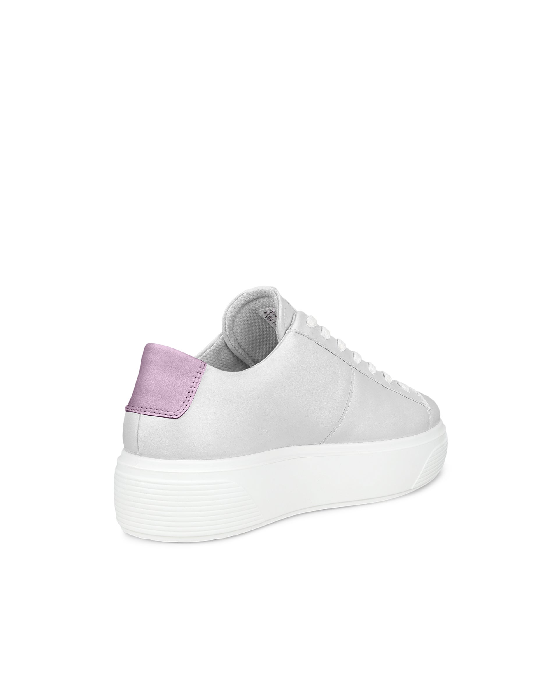 レディースECCO スニーカー ホワイト/グレー/ピンク ECCO Street Platform ウィメンズ レザープラットフォーム