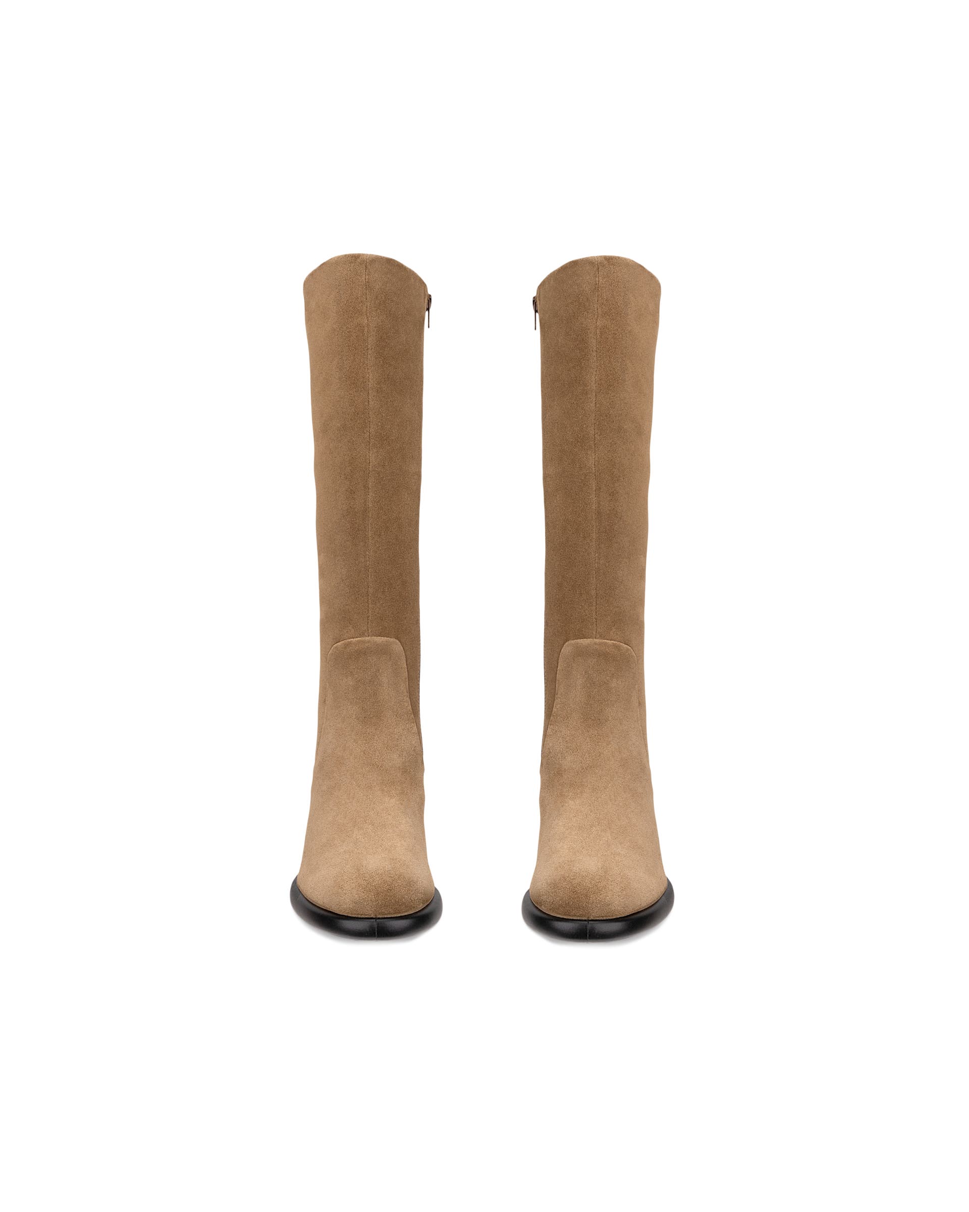 Women's ECCO® SCULPTED LX 55 Suede High-Cut Boot - Brown - Front pair