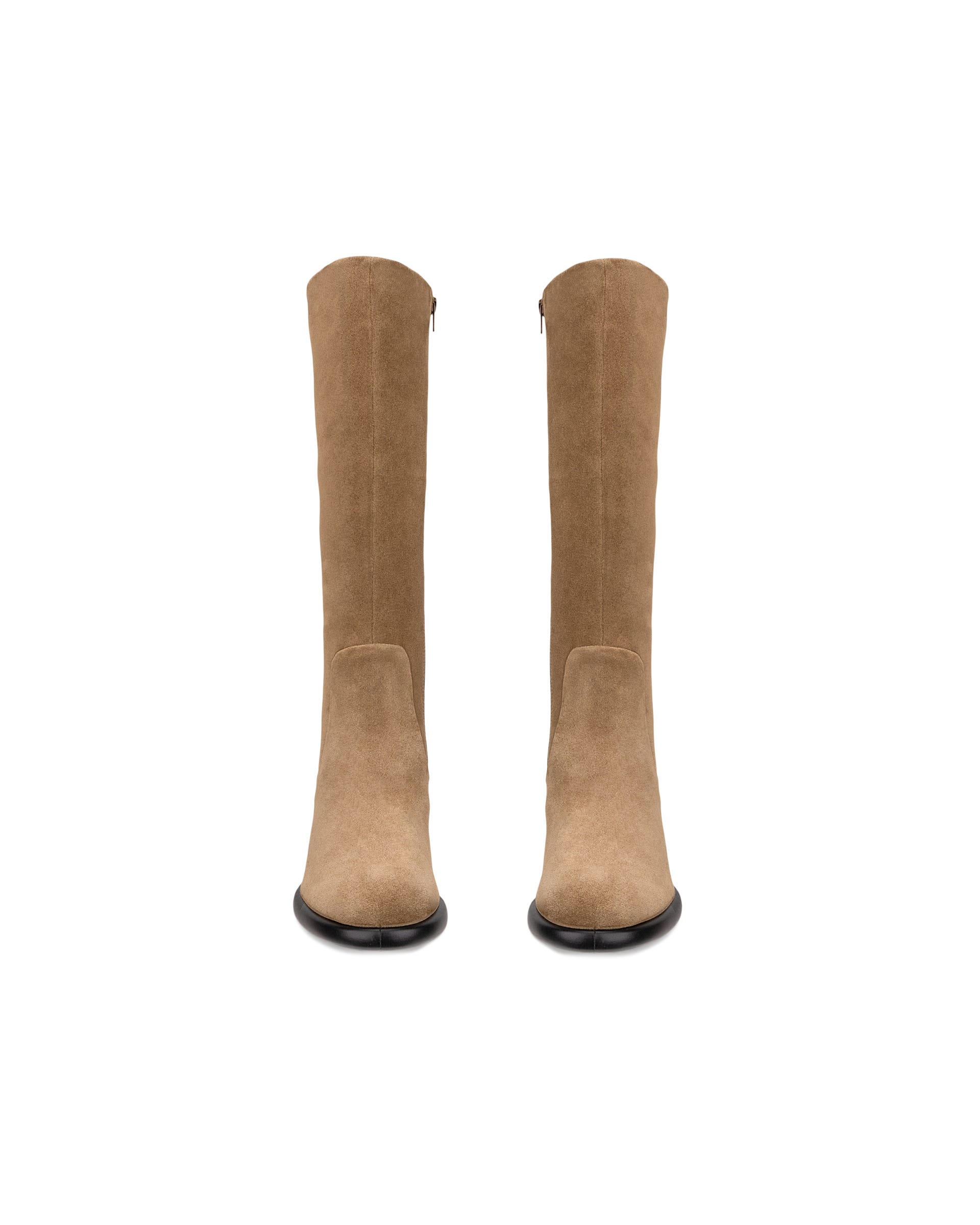 Women's ECCO® SCULPTED LX 55 Suede High-Cut Boot - Brown - Front pair