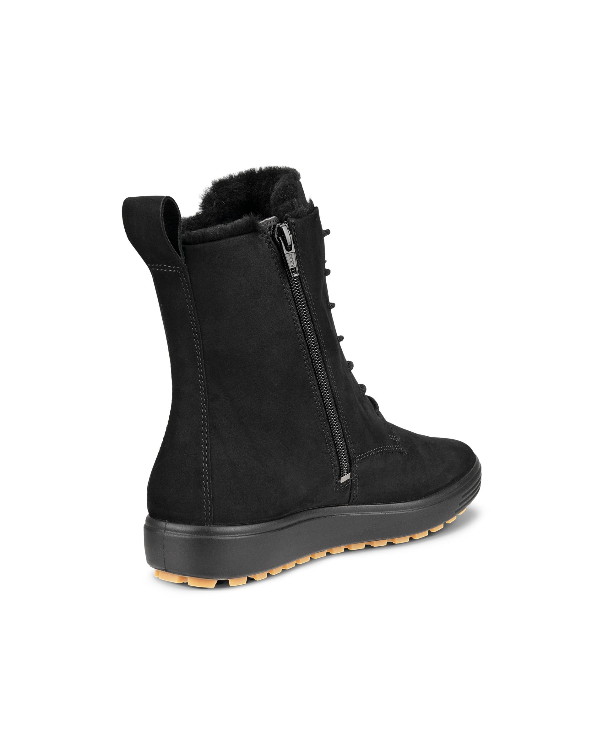 ECCO® Soft 7 Tred bottes mi-hautes en nubuck pour femme - Noir - Back