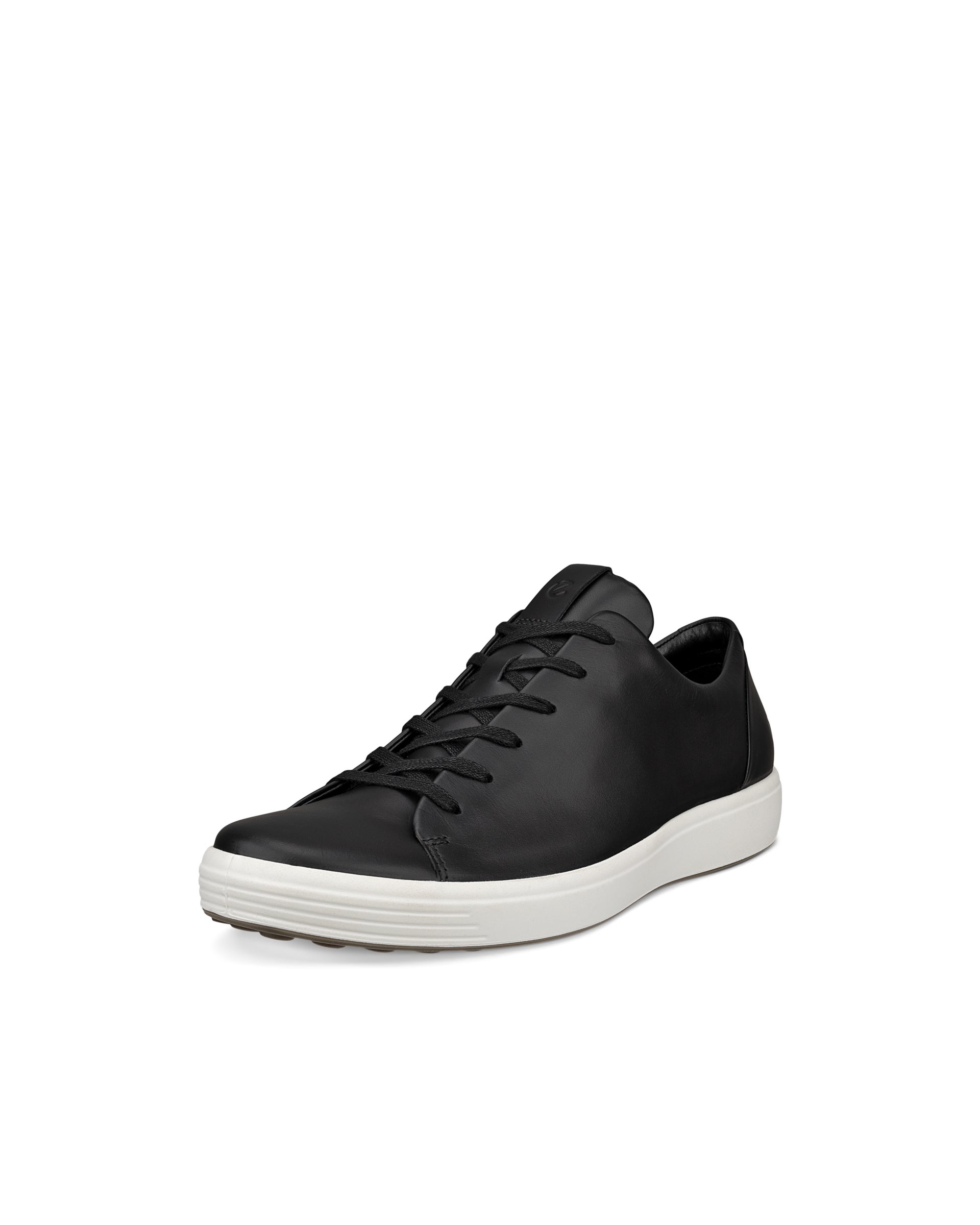 Chaussure à lacets ECCO® Soft 7 en cuir pour hommes - Noir - Main