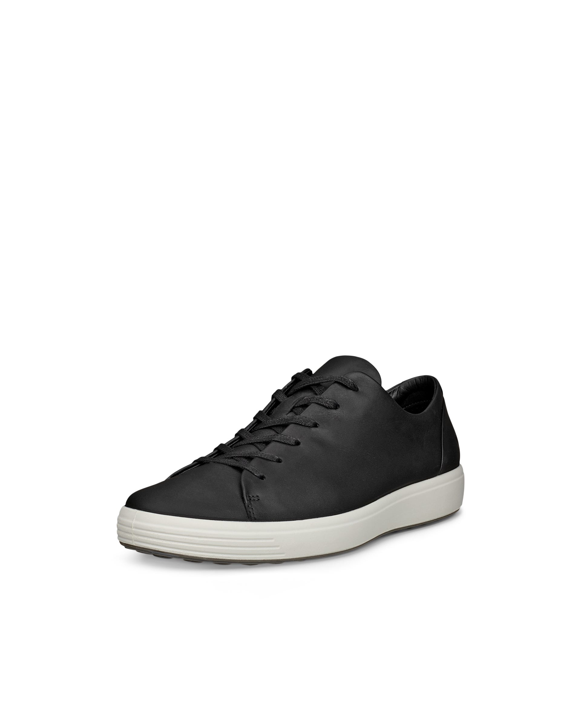 Men's ECCO® Soft 7 Leather Lace-Up Shoe - Black - Outside