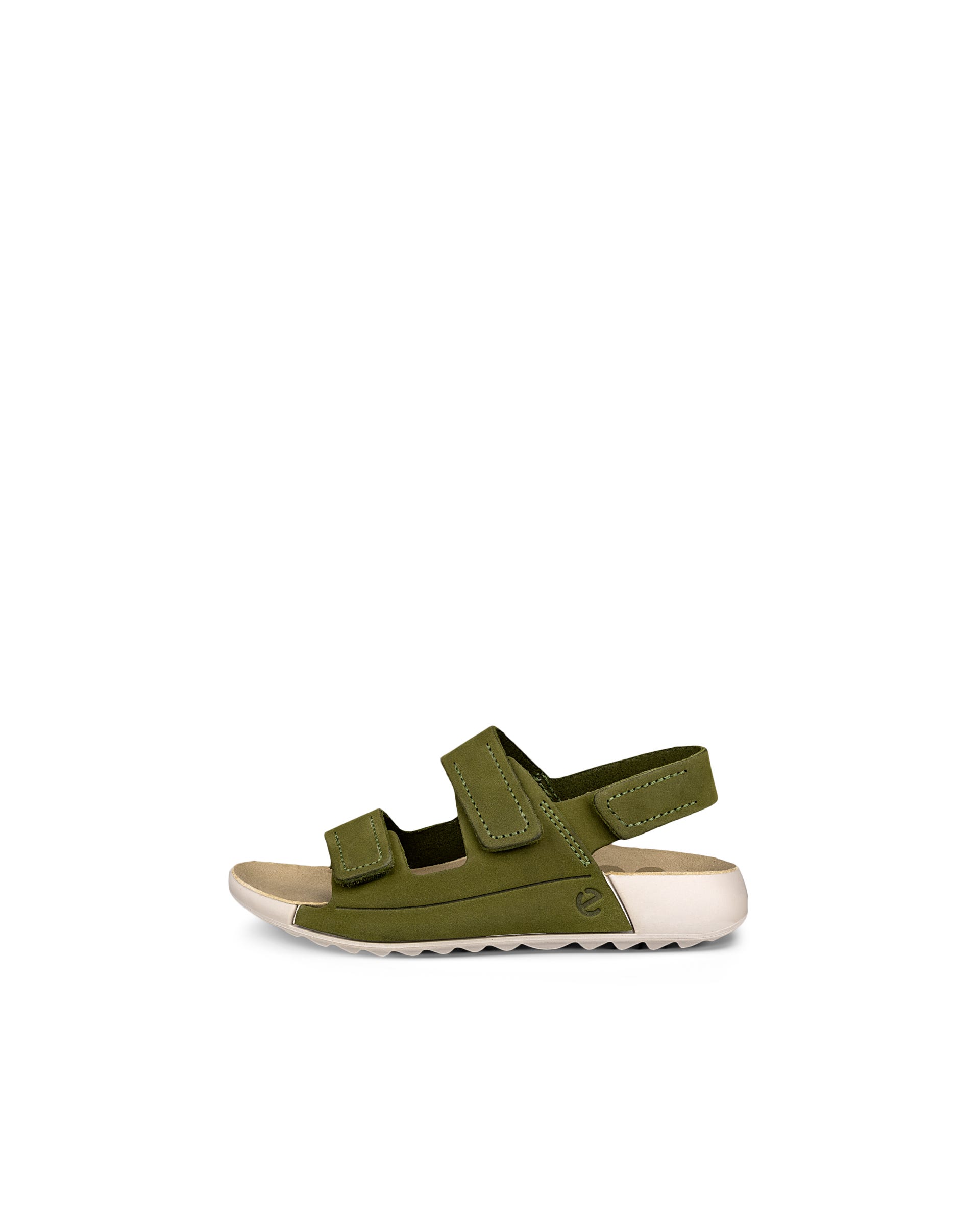 Kids' ECCO® Cozmo Nubuck Two Strap Sandal - Green - Outside