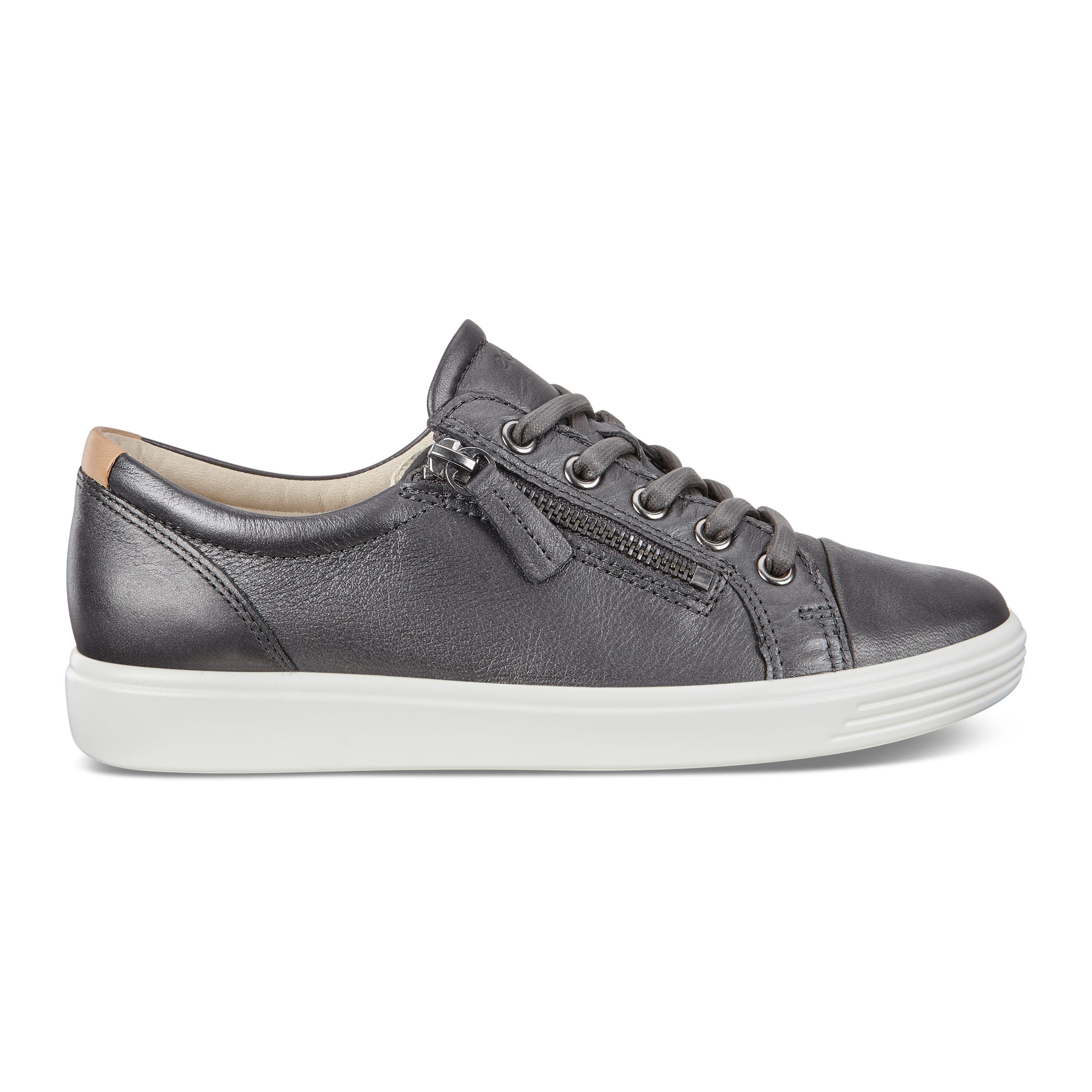 Women's ECCO® Soft 7 Leather Sneaker - Metallics - Outside