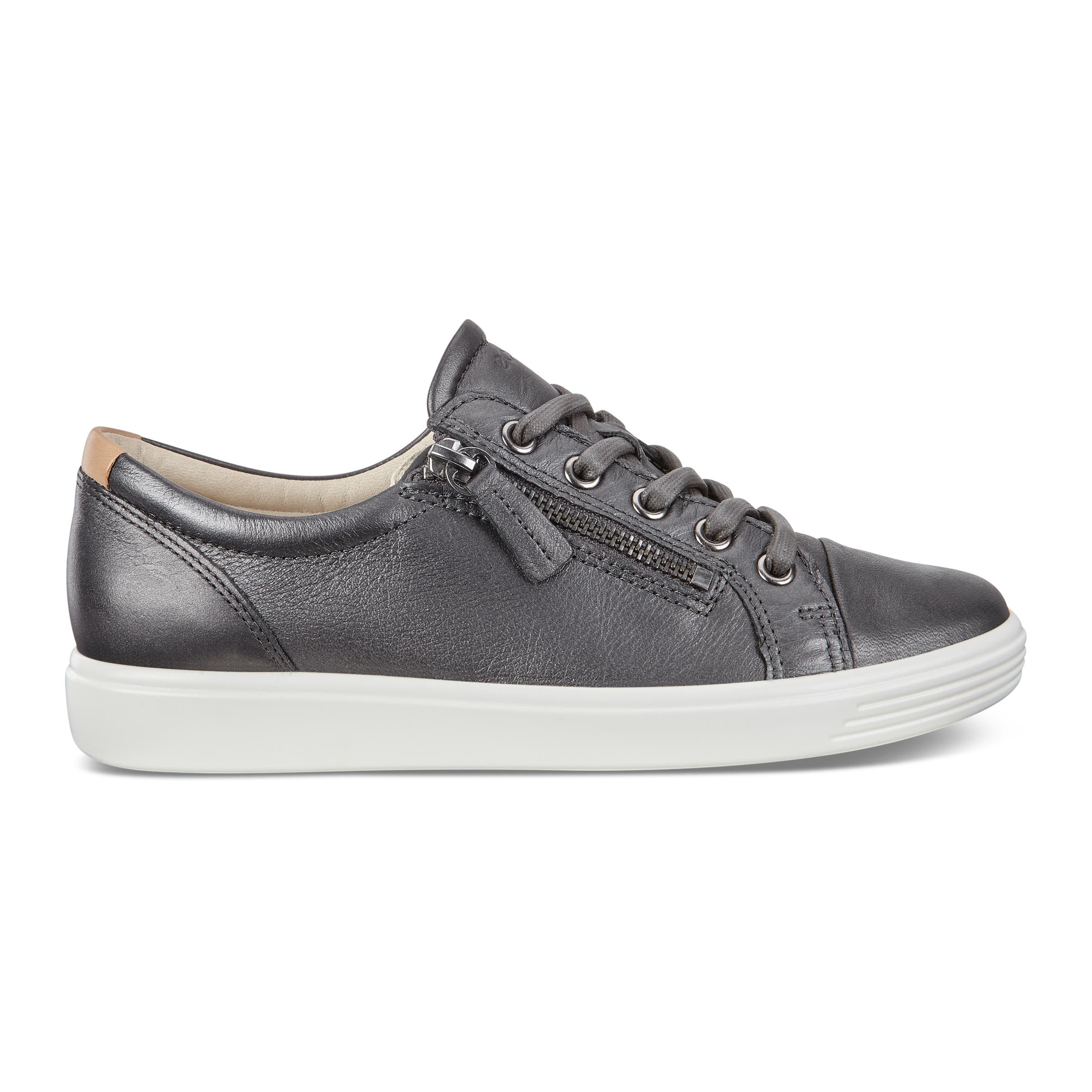 Women's ECCO® Soft 7 Leather Sneaker - Metallics - Outside