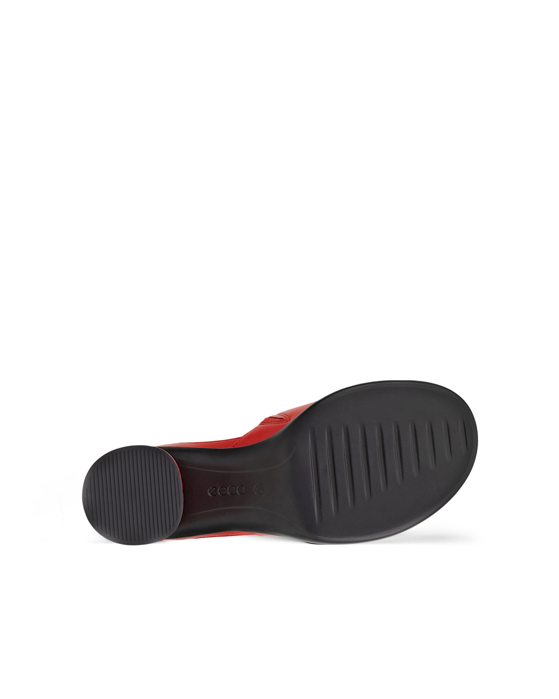 Damskie skórzane sandały na obcasie ECCO® Sculpted Sandal LX 55 - Czerwony - Sole