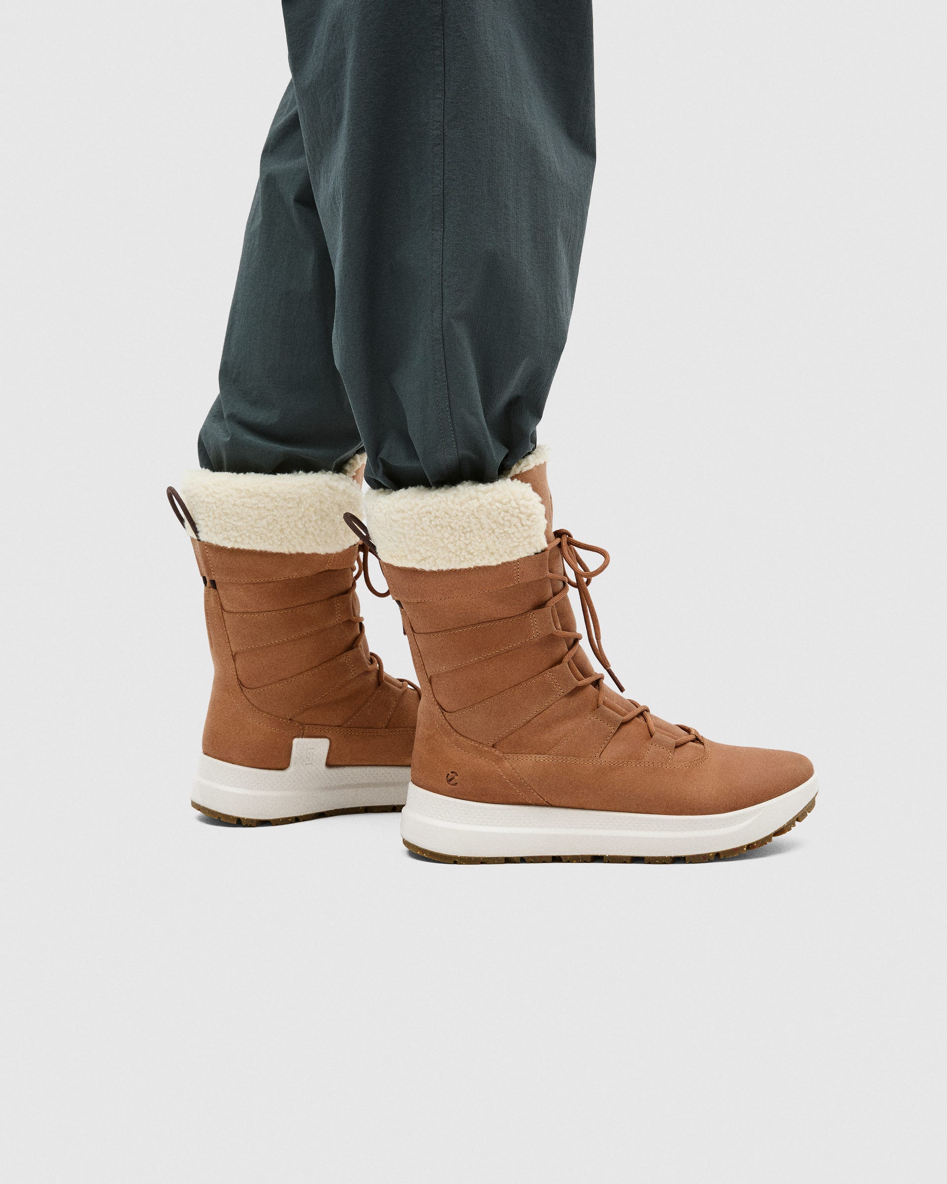 Women's ECCO® SOLICE Nubuck Waterproof Winter Boot - Brown - Lifestyle image-1