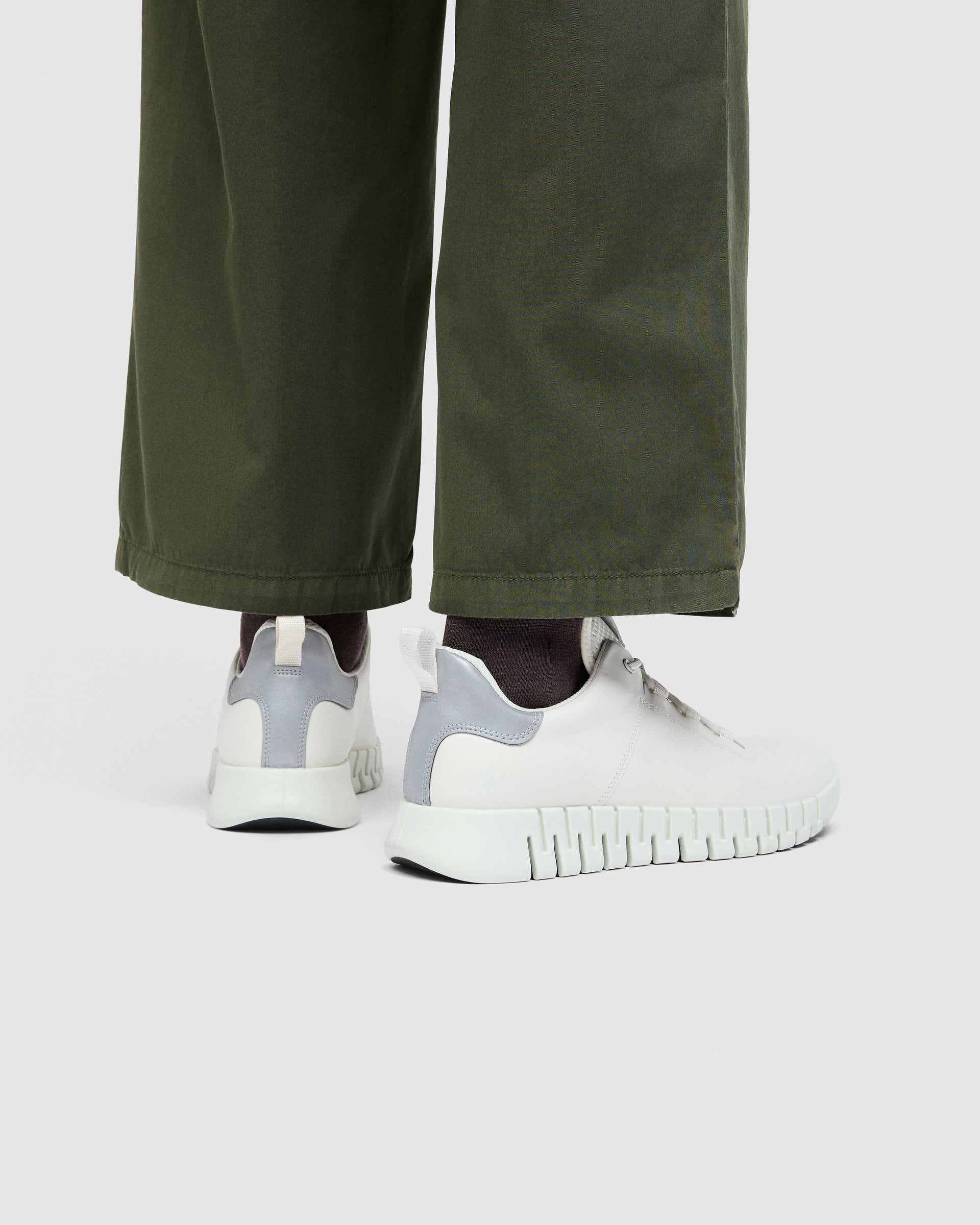 Women's ECCO® Gruuv Leather Trainer - White - Lifestyle image-1