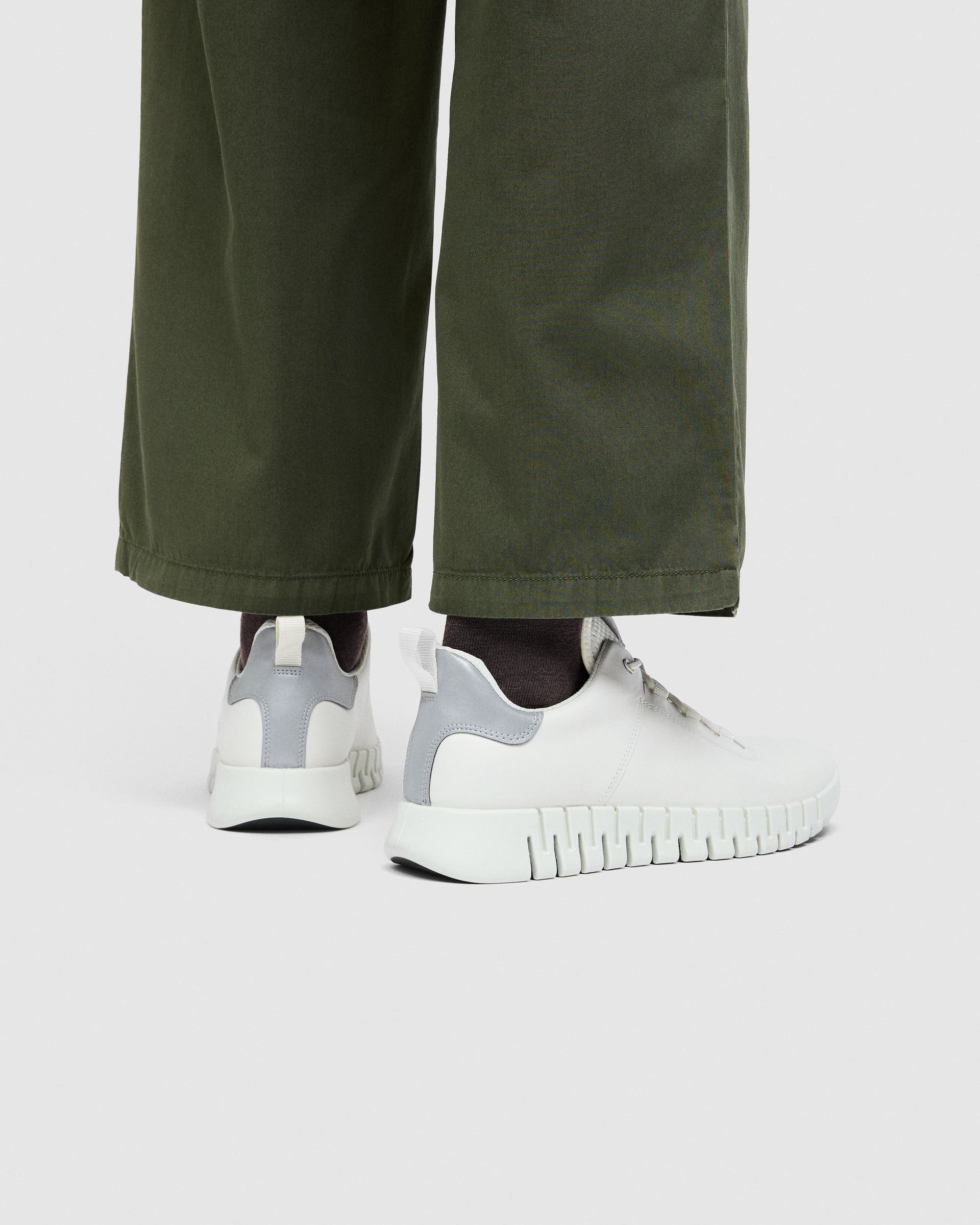 Women's ECCO® Gruuv Leather Trainer - White - Lifestyle image-1