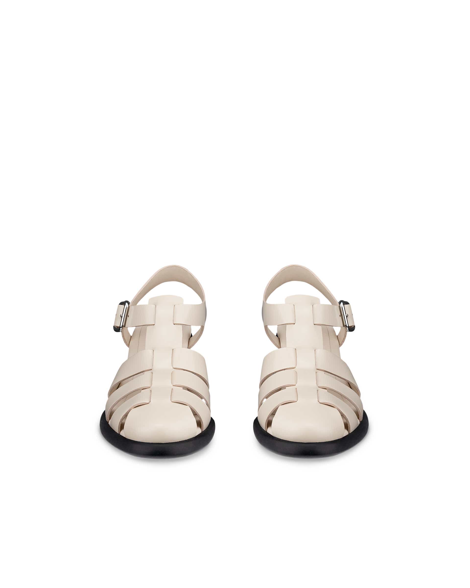 Women's ECCO® Sculpted Lx 55 Leather Fisherman Heeled Sandal - Beige - Front pair
