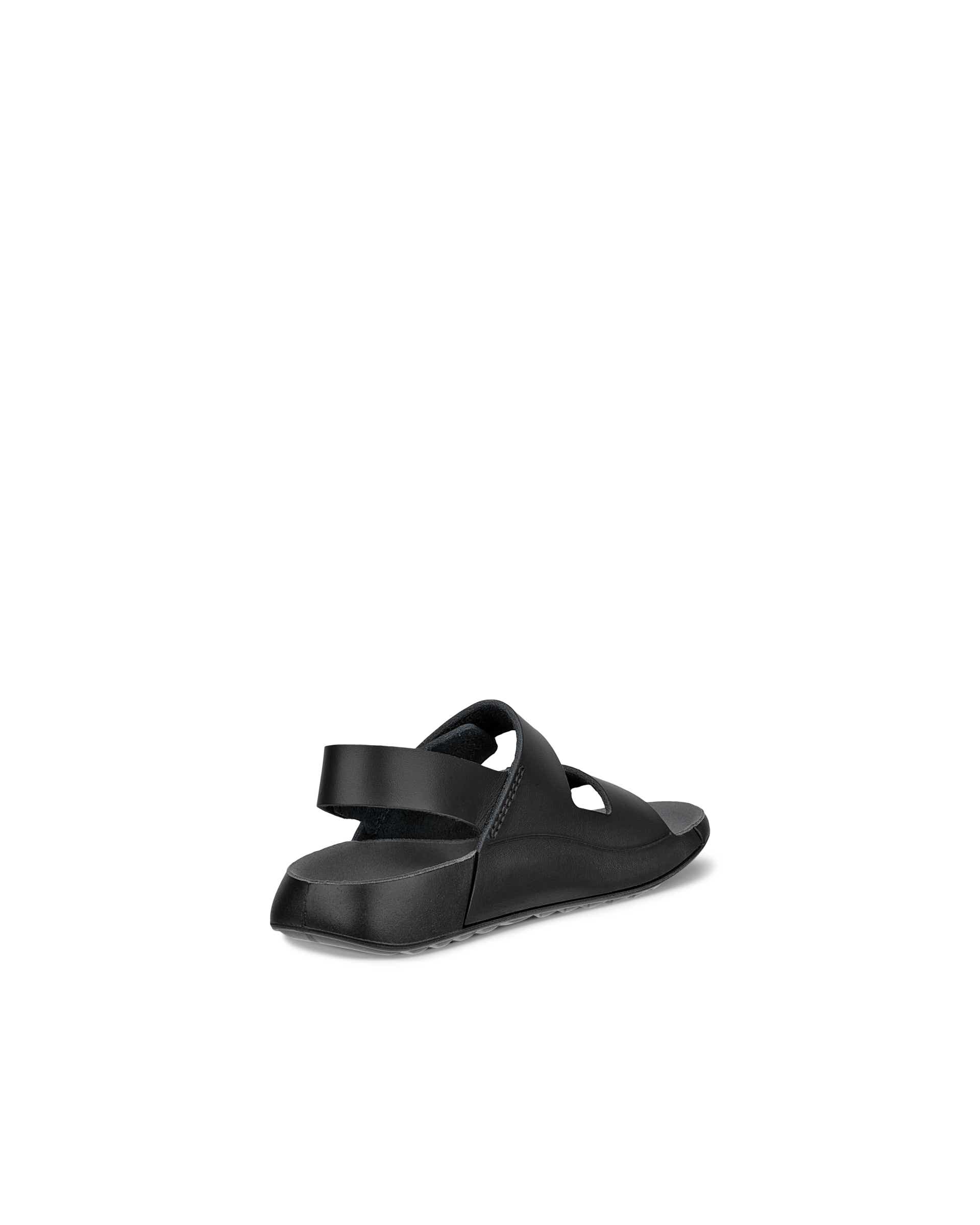 Kids' ECCO® Cozmo Leather Two Strap Sandal - Black - Back