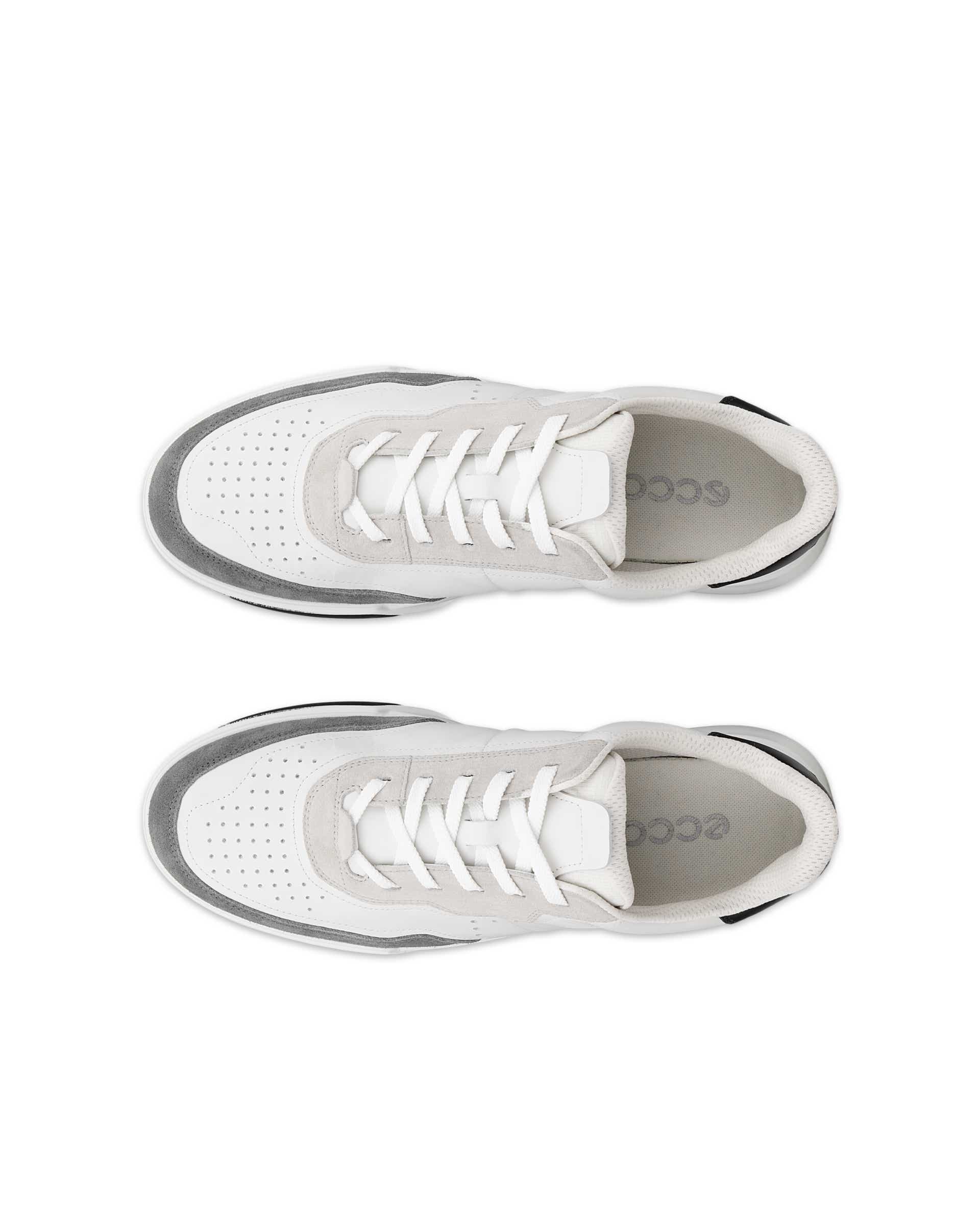ECCO® STREET COURT baskets en cuir pour homme - Vert - Top left pair