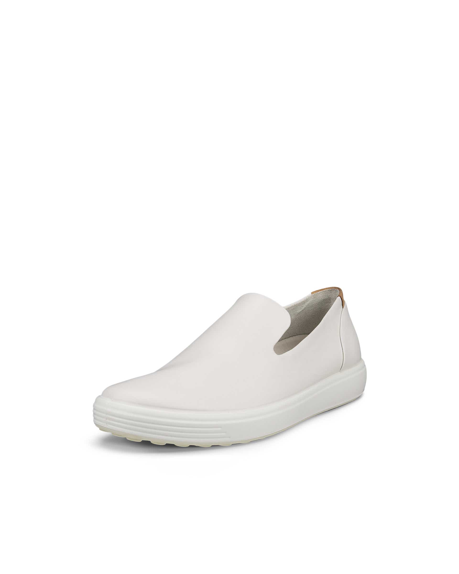ECCO® Soft 7 chaussures sans lacet en cuir pour femme - Blanc - Main