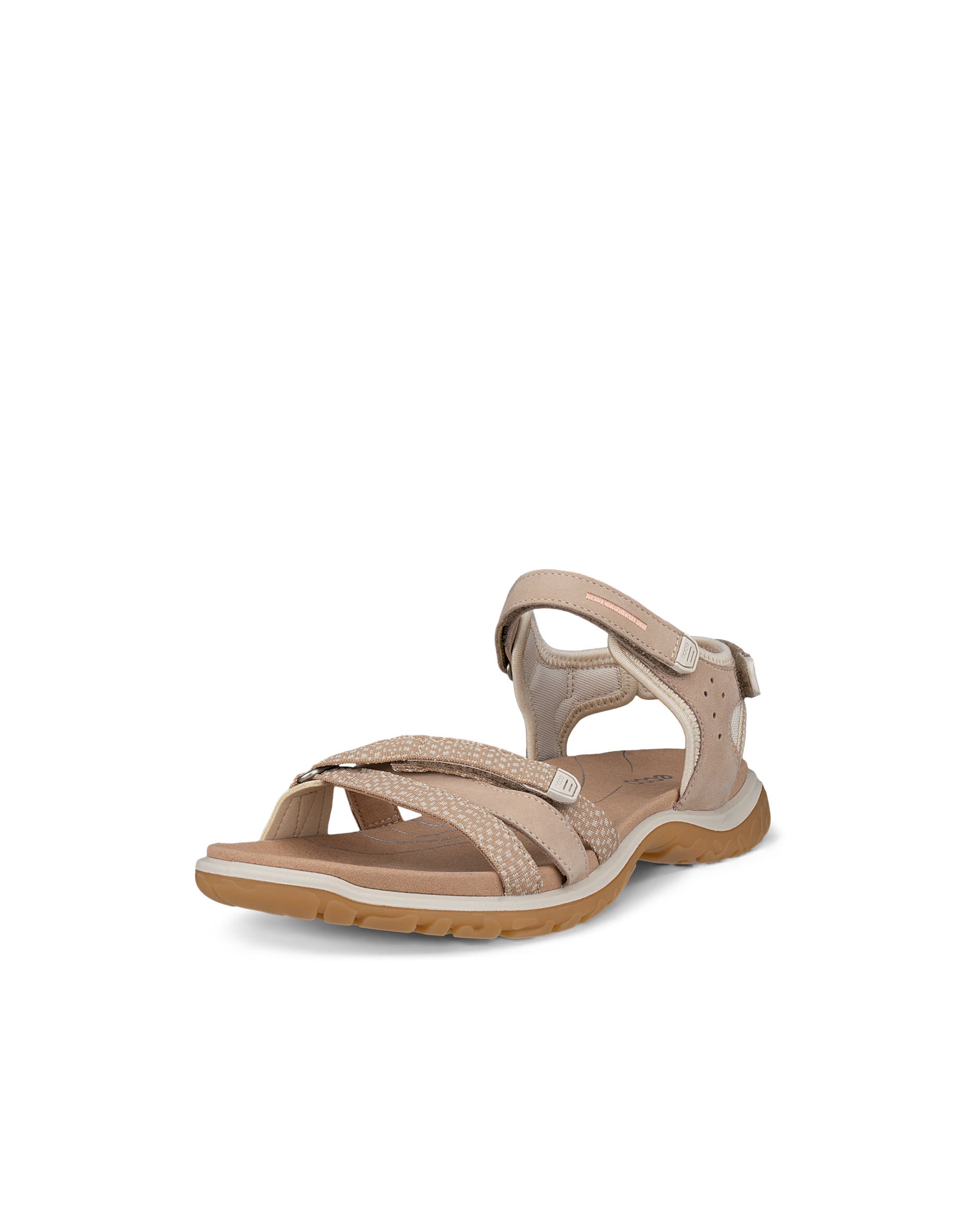 ECCO® Offroad Roam Dames nubuck sandaal met twee bandjes - Beige - Main