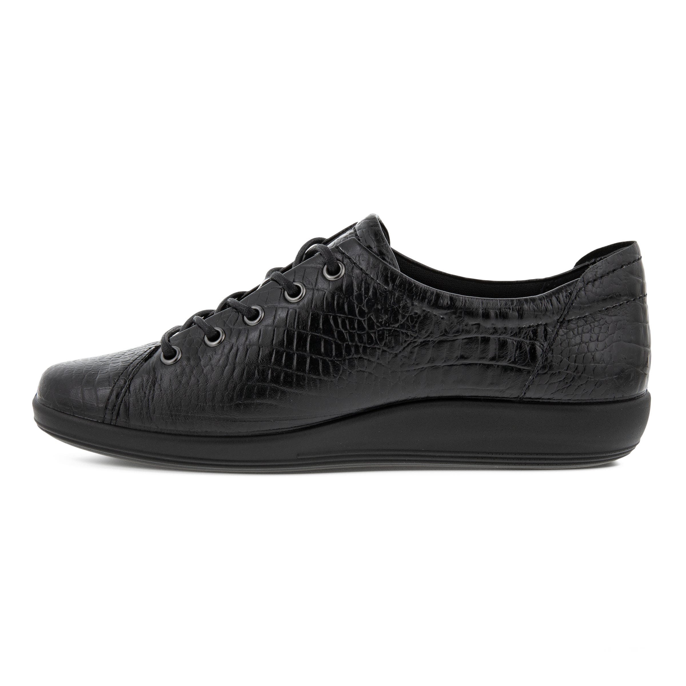 Women's ECCO® Soft 2.0 Leather Walking Shoe - Black - Inside