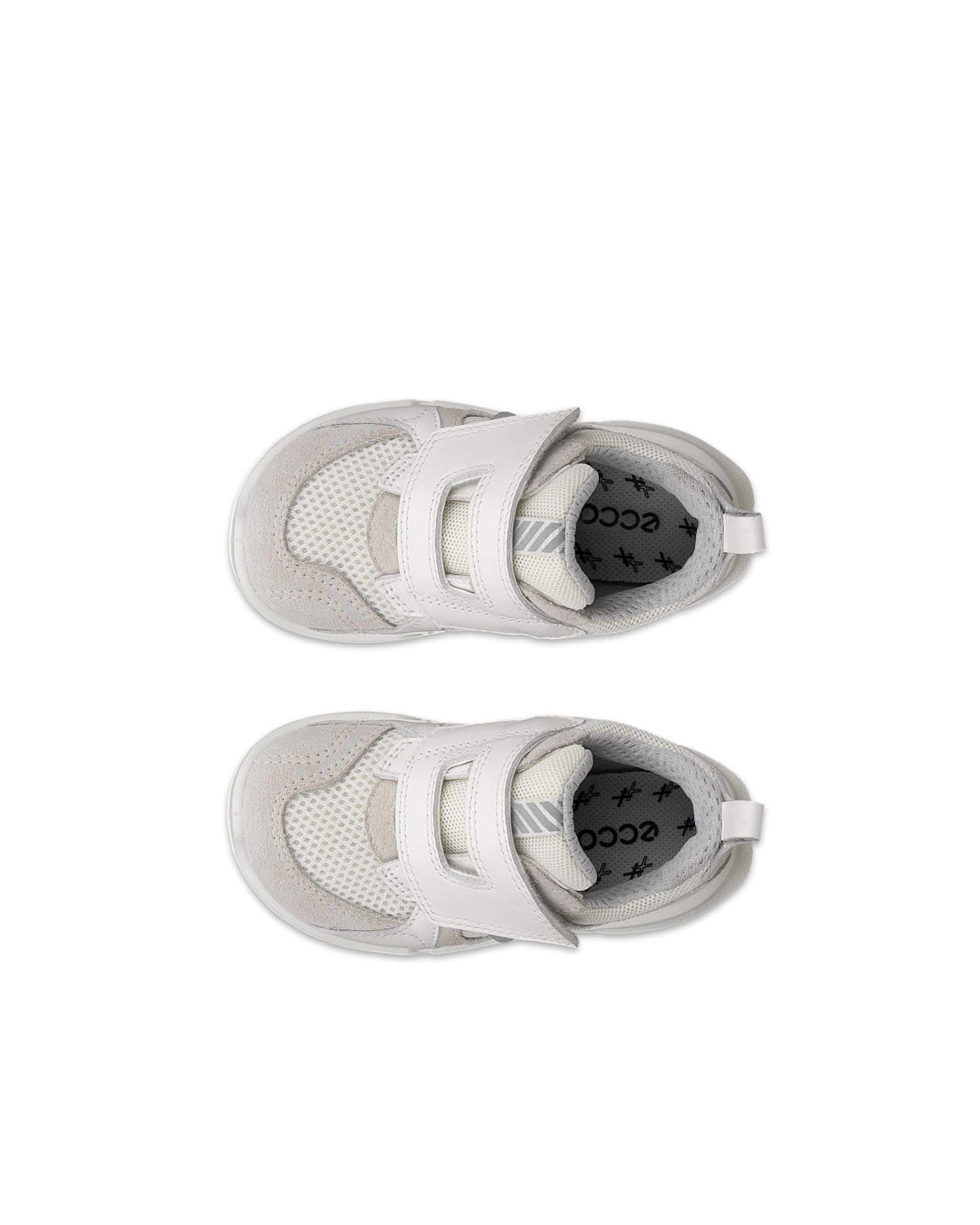 Kids' ECCO® BIOM 2.2 Suede Sneaker - White - Top left pair