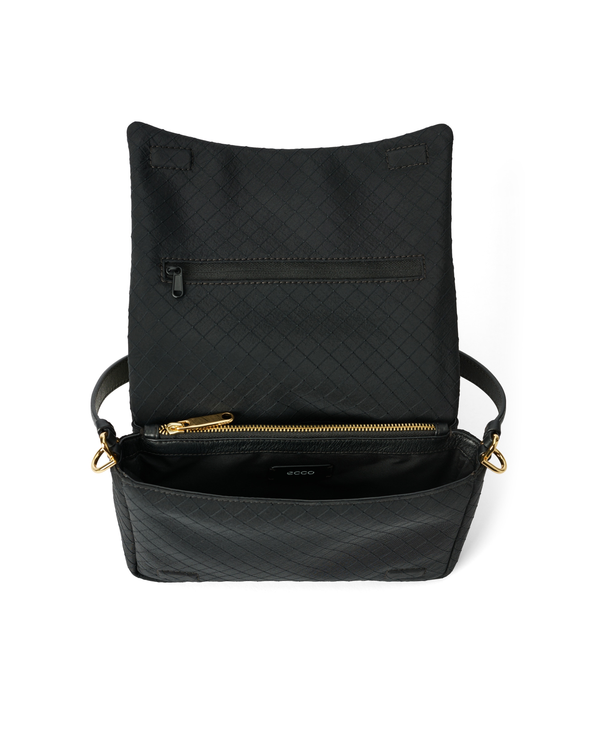 ECCO Pinch Bag L レザークロスボディバッグ - ブラック - Inside