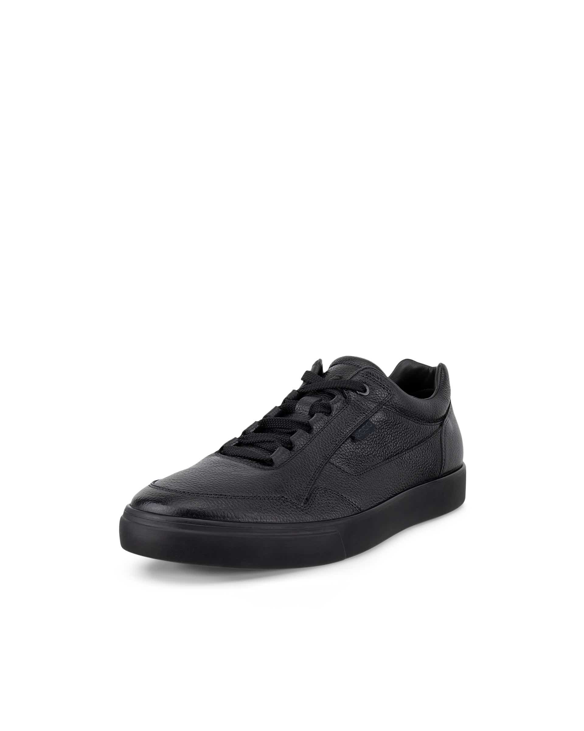 Men's ECCO® SOFT 10 Nubuck Sneaker - Black - Main