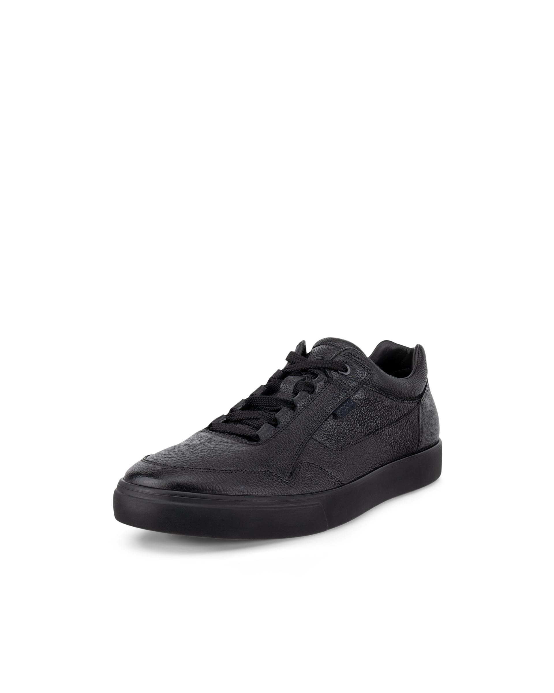 Men's ECCO® SOFT 10 Nubuck Sneaker - Black - Main