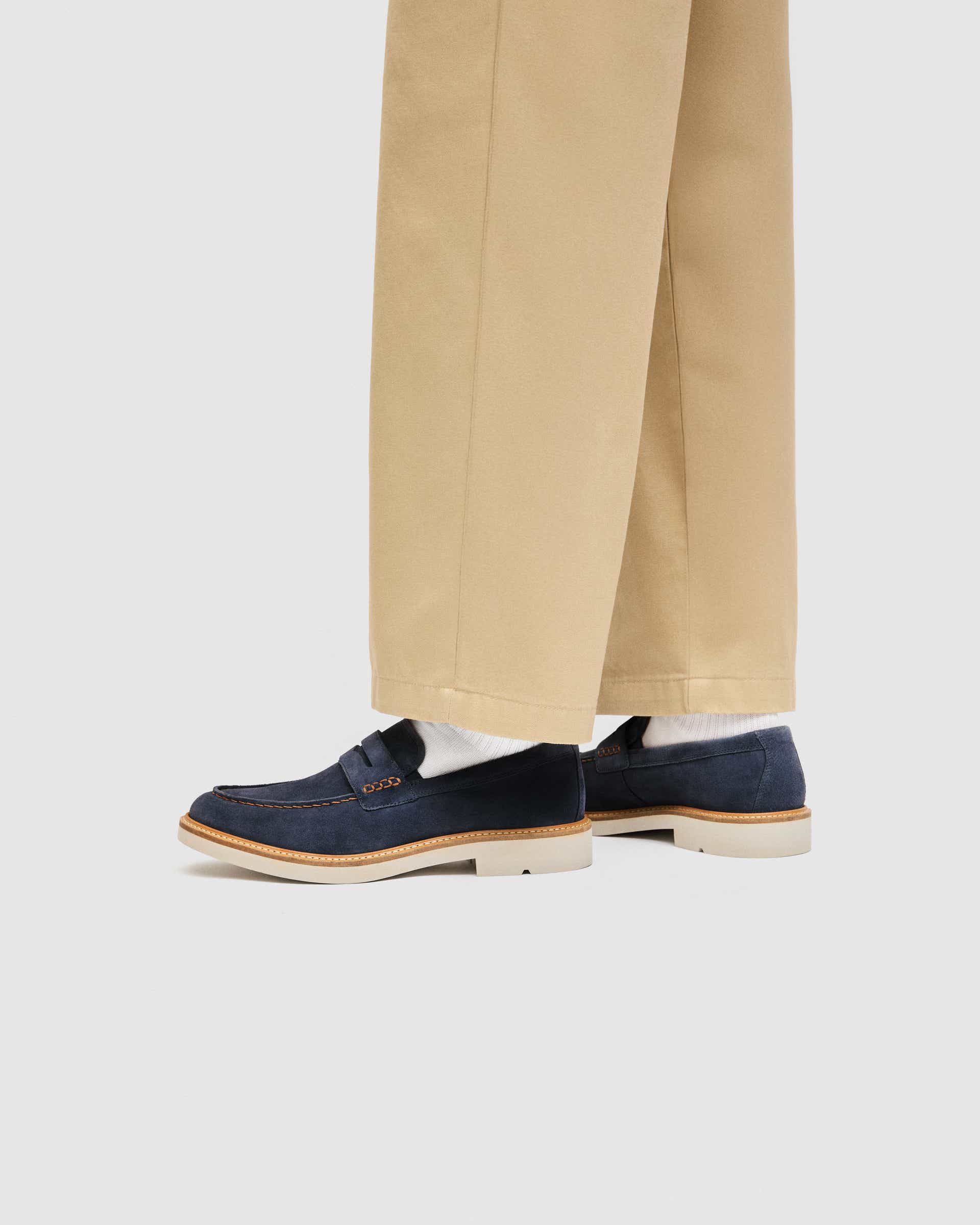 Miesten ECCO® METROPOLE LONDON mokkanahkaiset loaferit - Sininen - Lifestyle image-1