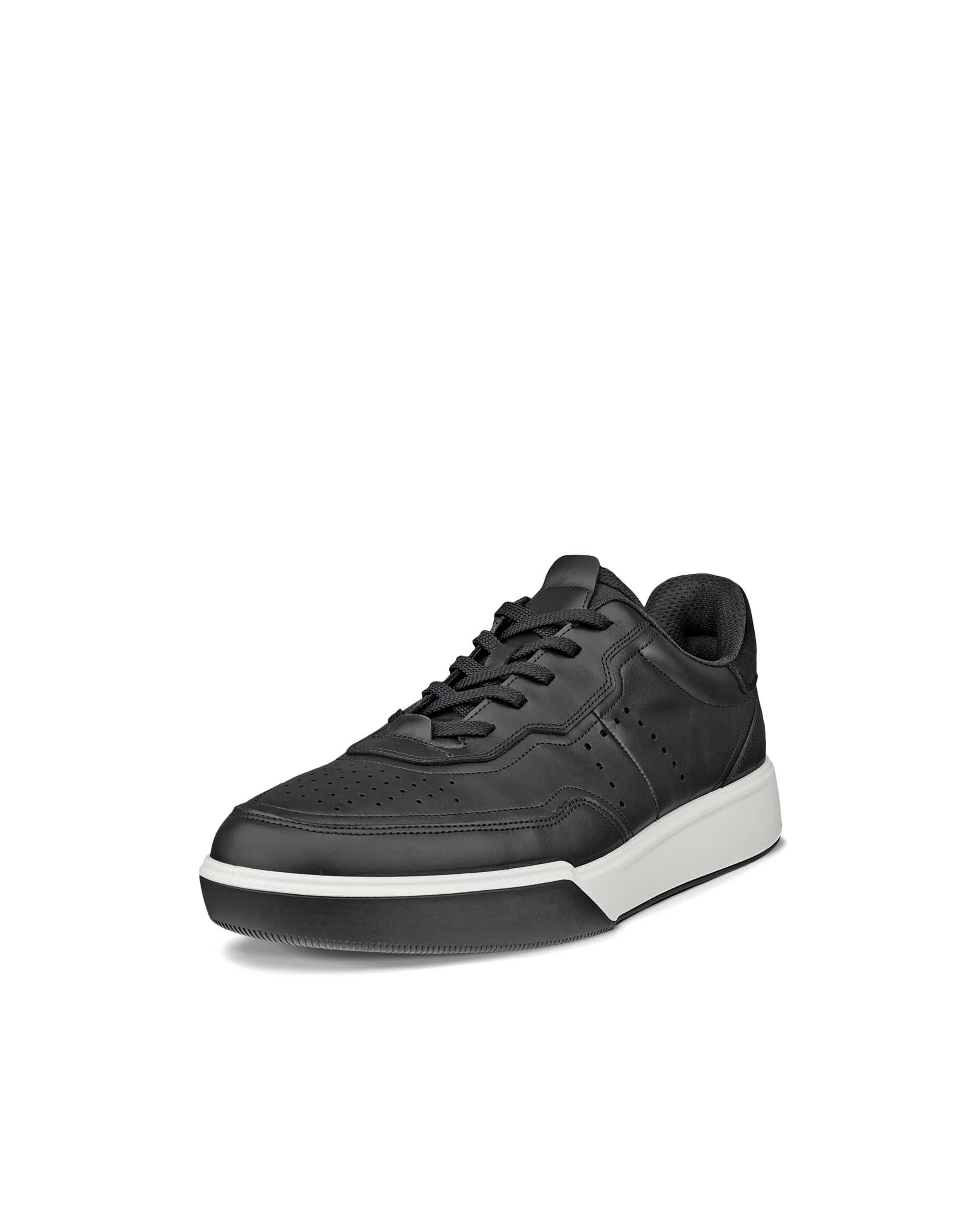 ECCO® STREET COURT baskets en cuir pour homme - Noir - Main