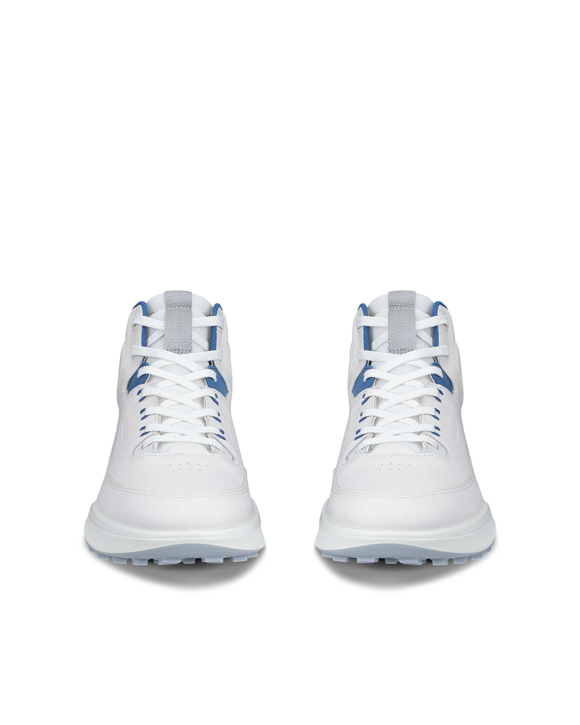Men's ECCO® GOLF STREET VIBE Leather Waterproof Golf Shoe - White - Front pair