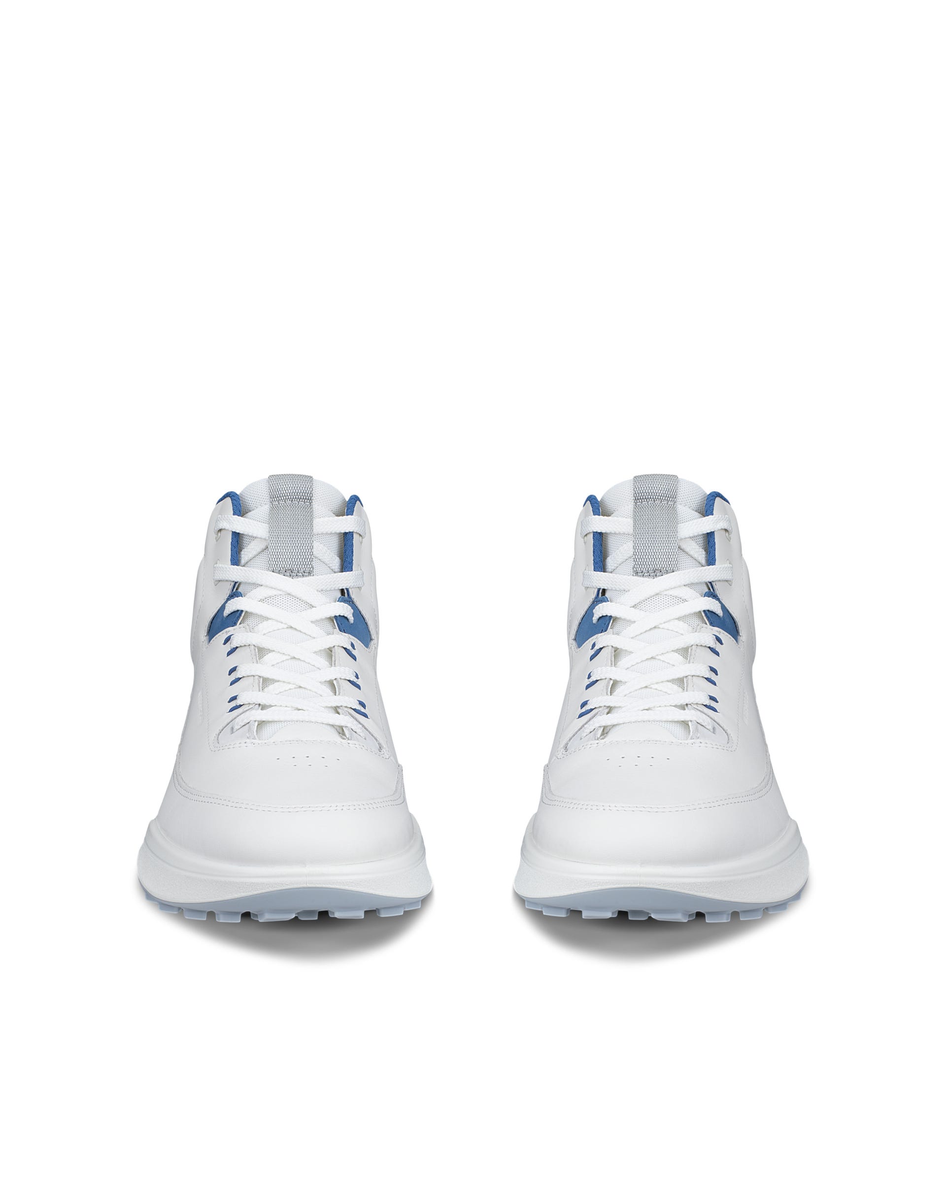 Men's ECCO® GOLF STREET VIBE Leather Waterproof Golf Shoe - White - Front pair