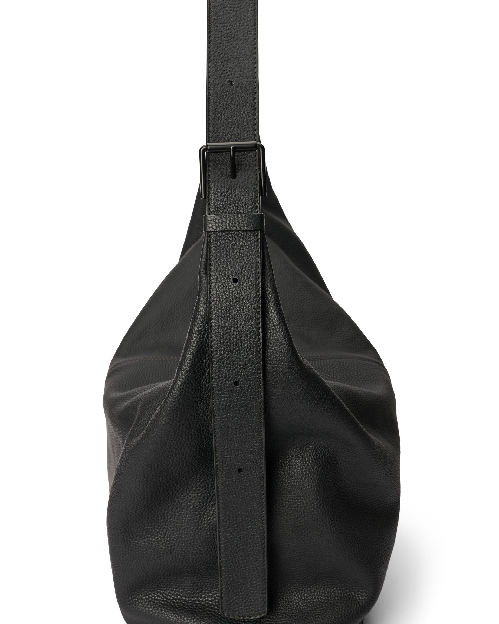 Kožená voľná kabelka ECCO® Hobo - Čierna - Detail-2