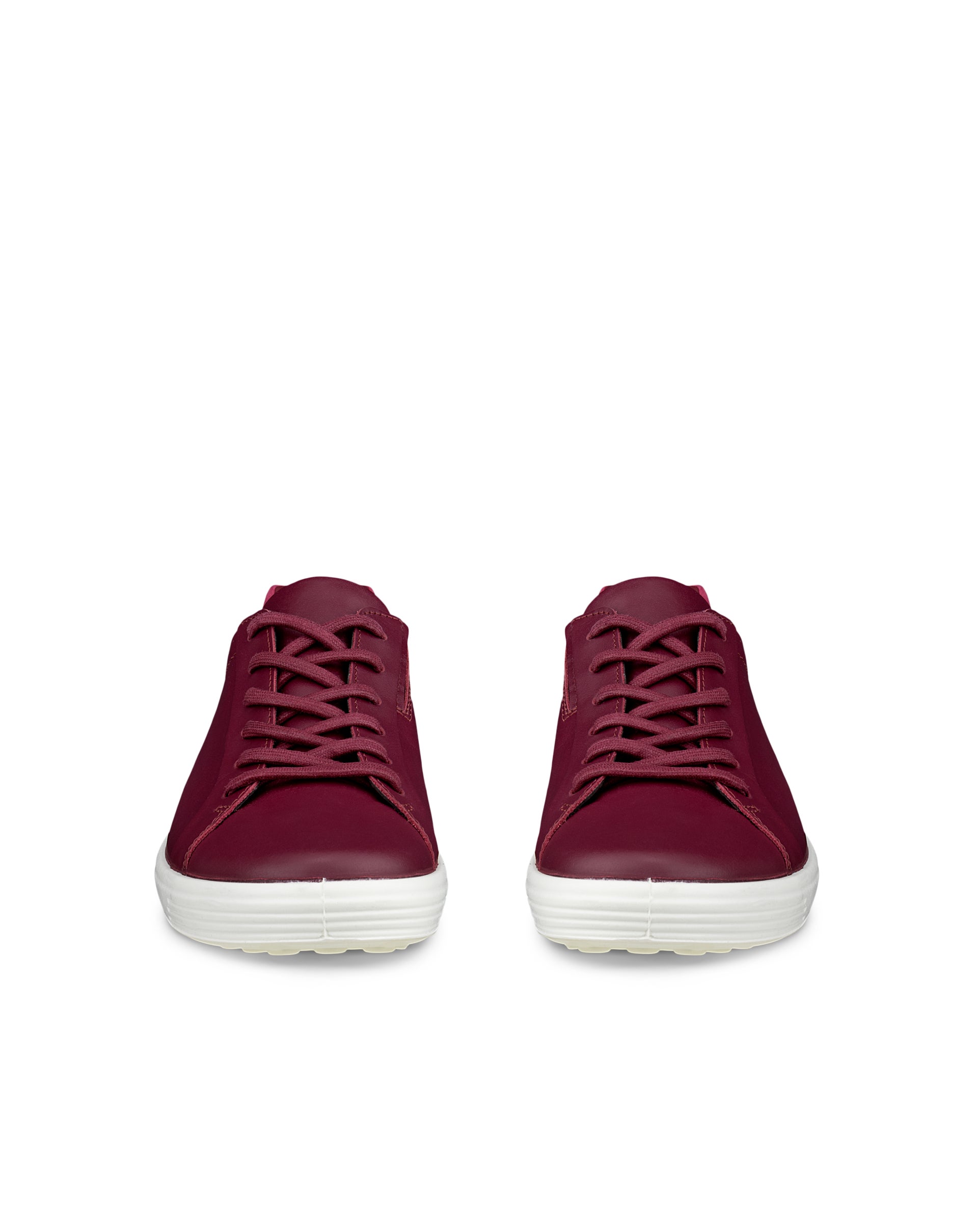 Women's ECCO® SOFT 7 Leather Trainer - Red - Front pair
