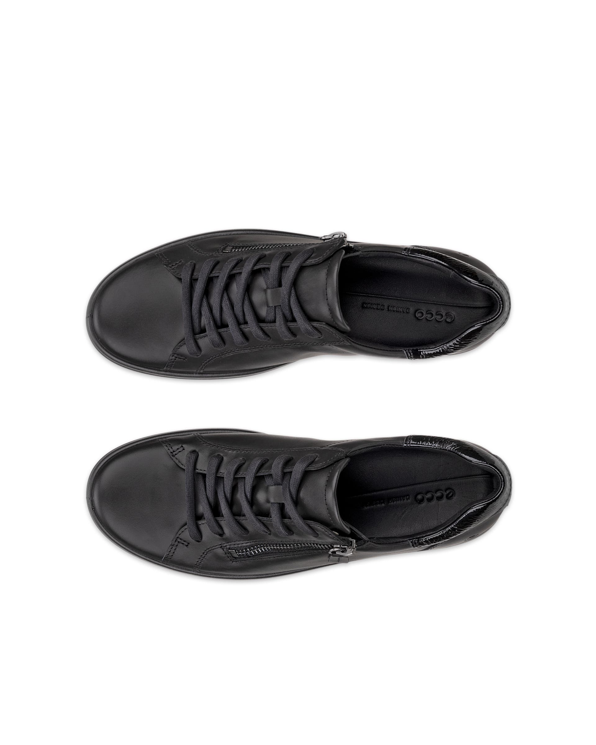 ECCO® SOFT 7 sneakers i læder til damer - Sort - Top left pair