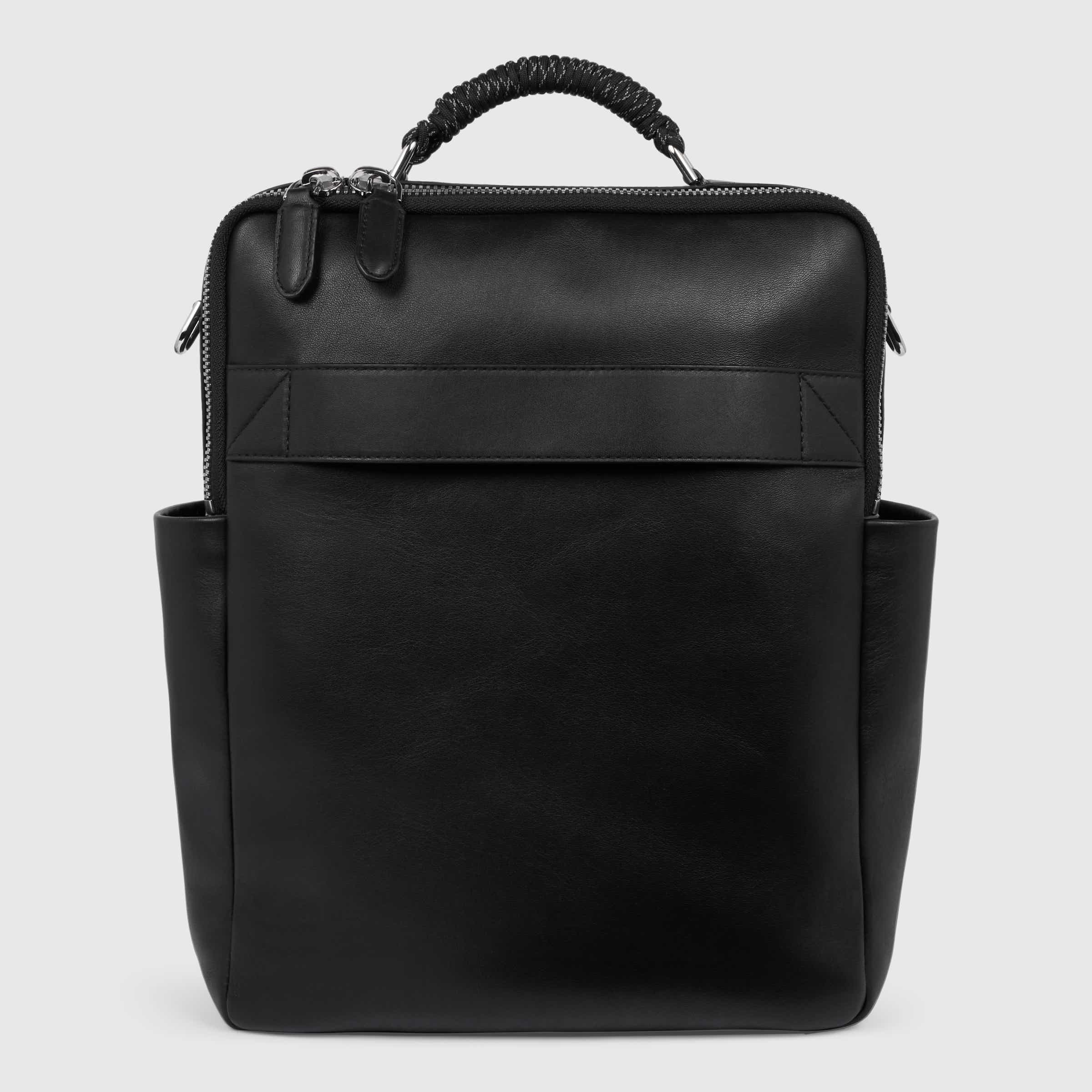 ECCO® Ceramic tech-Bag Leather Laptop Bag - Black - Back