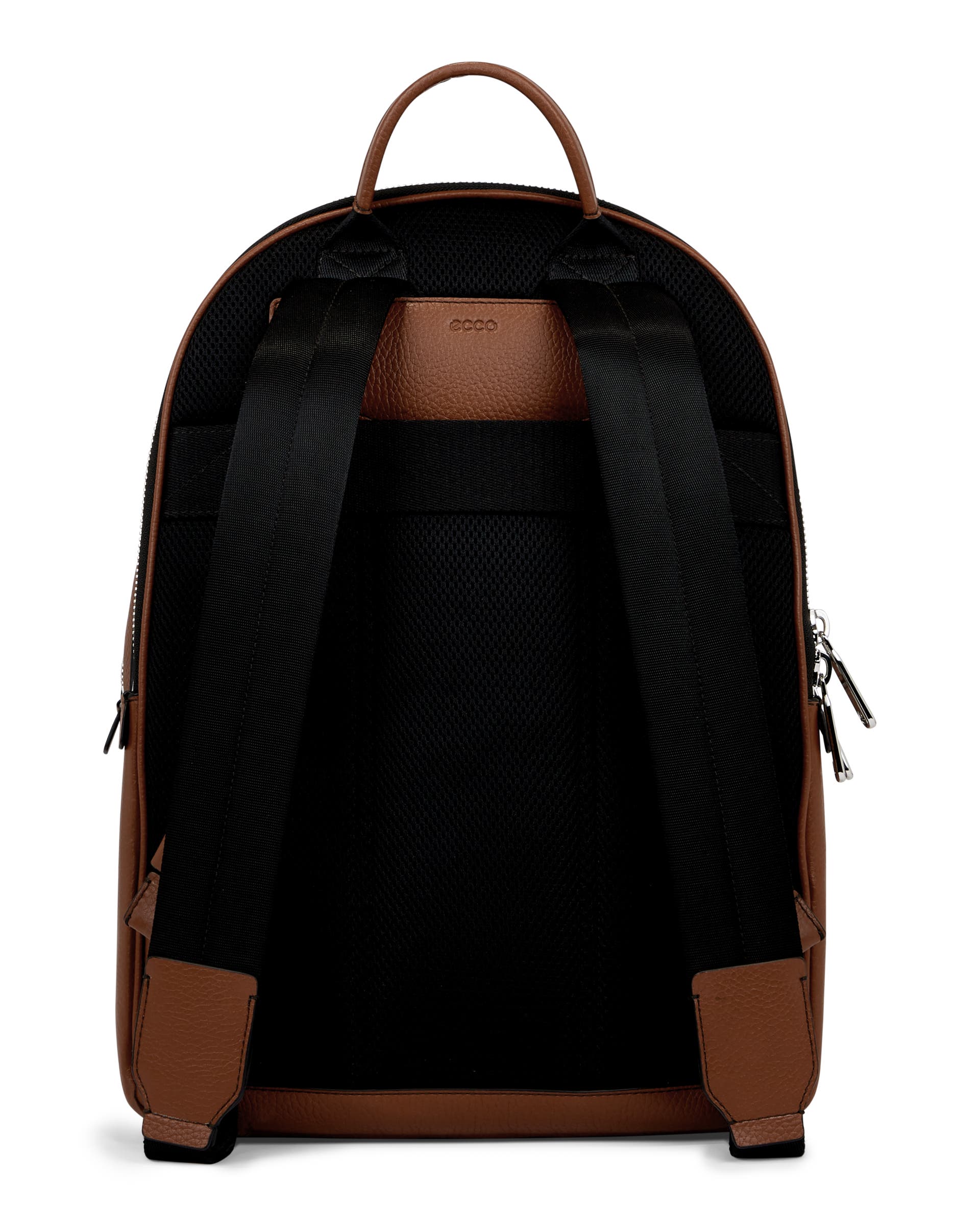 ECCO® Round Pack L Pebbled Leather Backpack - Brown - Back