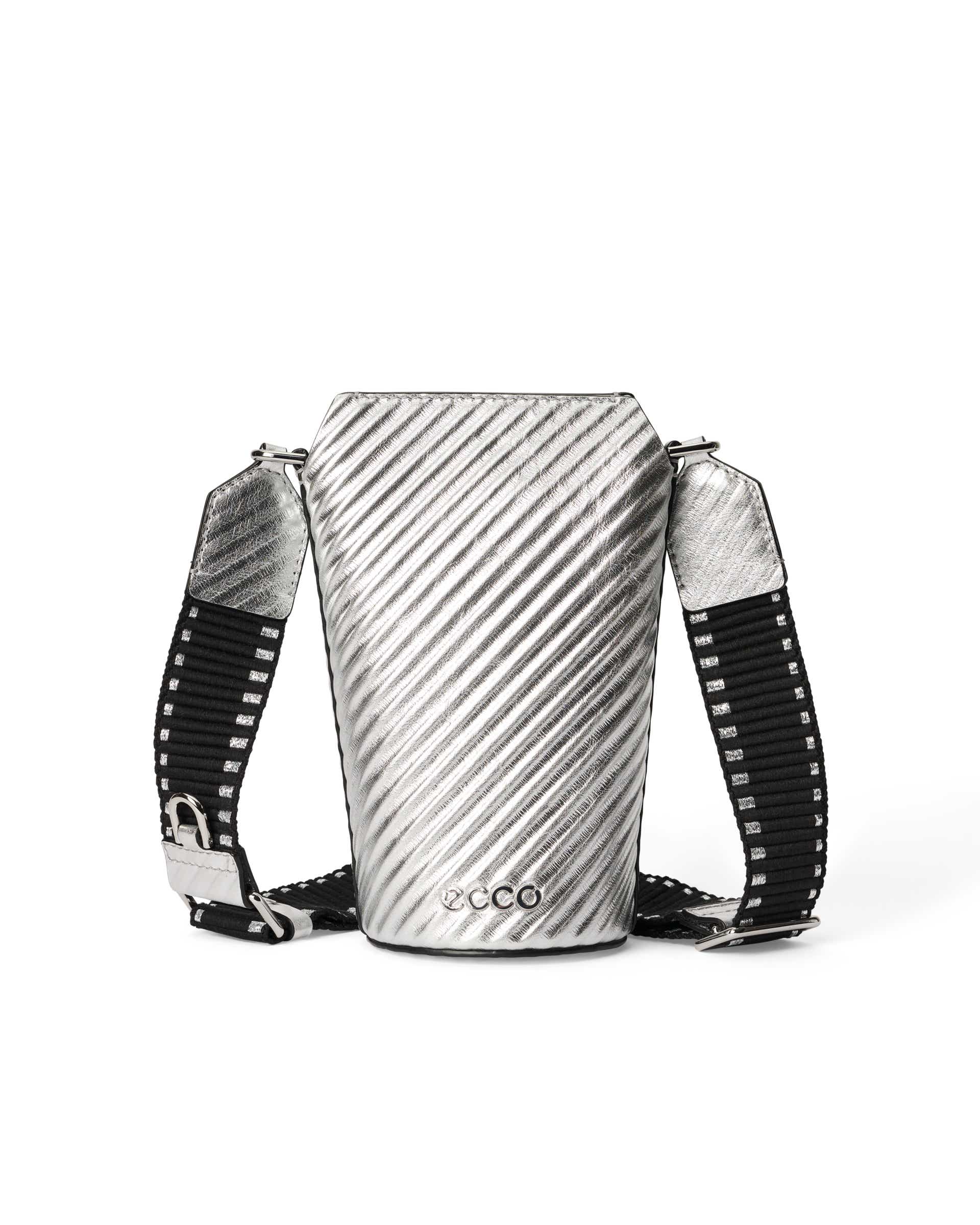 ECCO® Pot Metallic Leather Crossbody Bag - Silver - Main