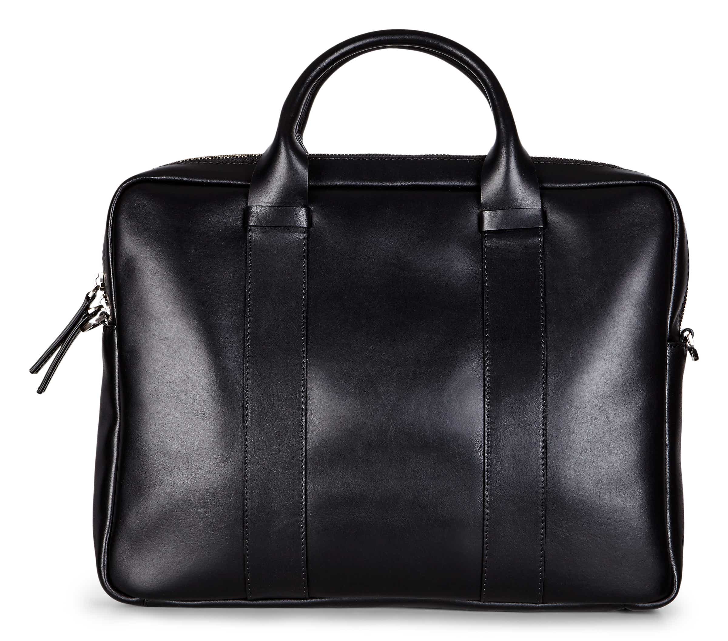 Men's ECCO® Lars Leather Laptop Bag - Black - Back