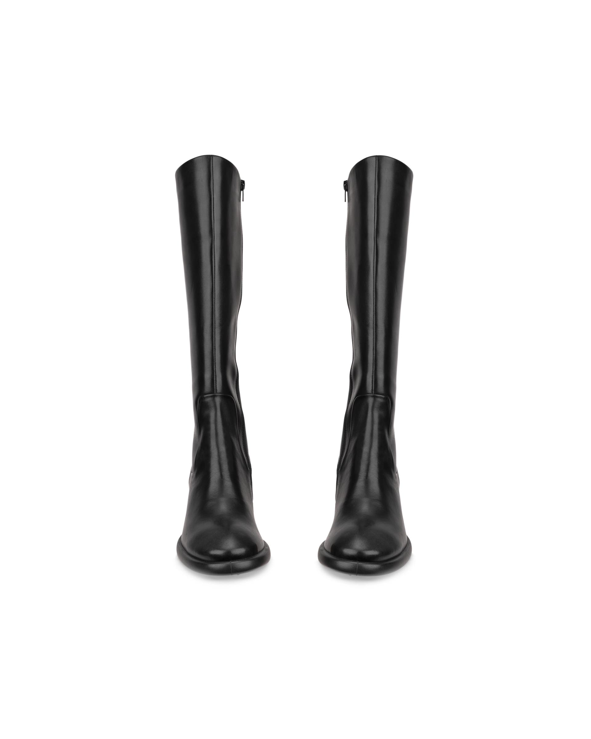 Women's ECCO® SCULPTED LX 55 Leather High-Cut Boot - Black - Front pair