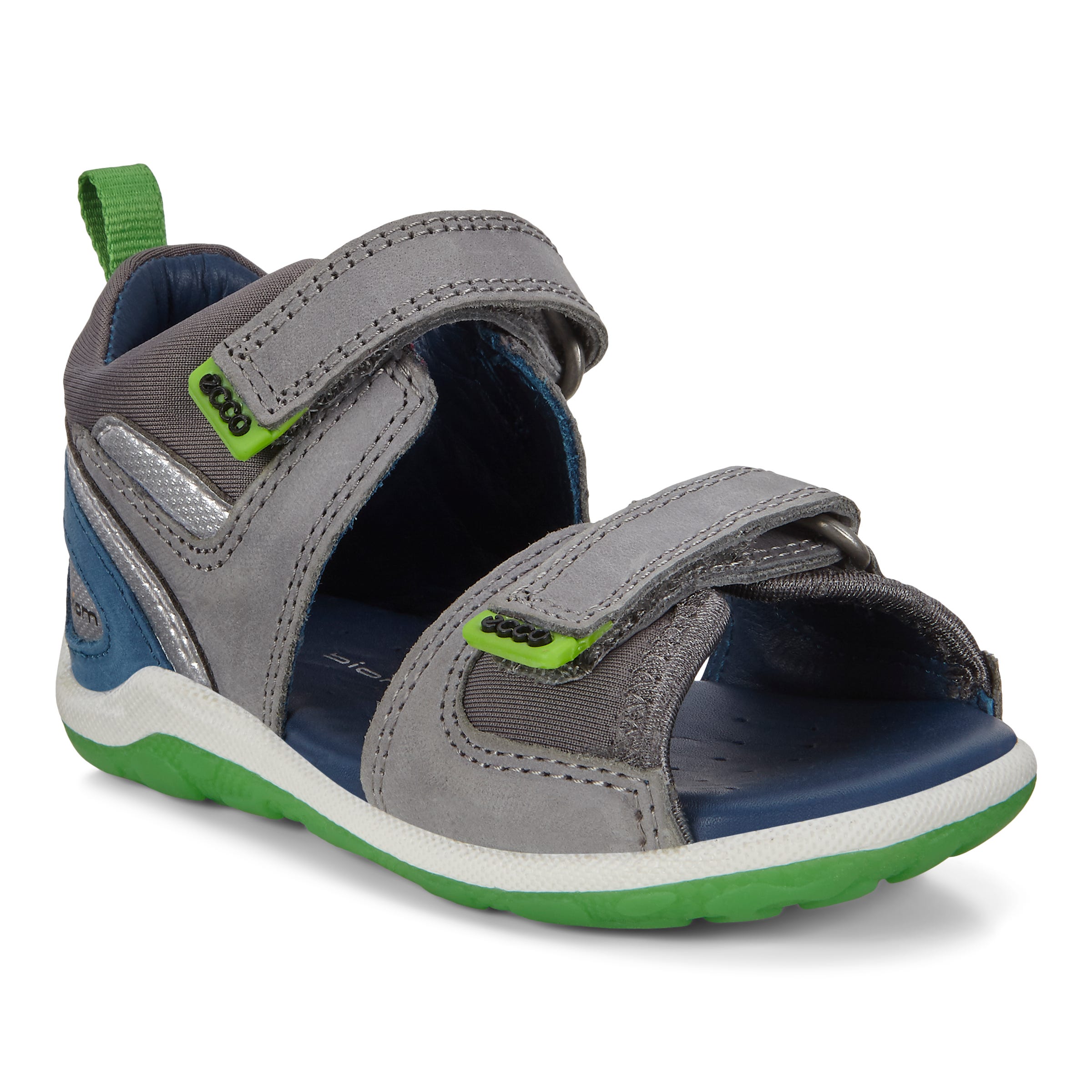 Kids' ECCO® BIOM Mini Leather Sandal - Grey - Main