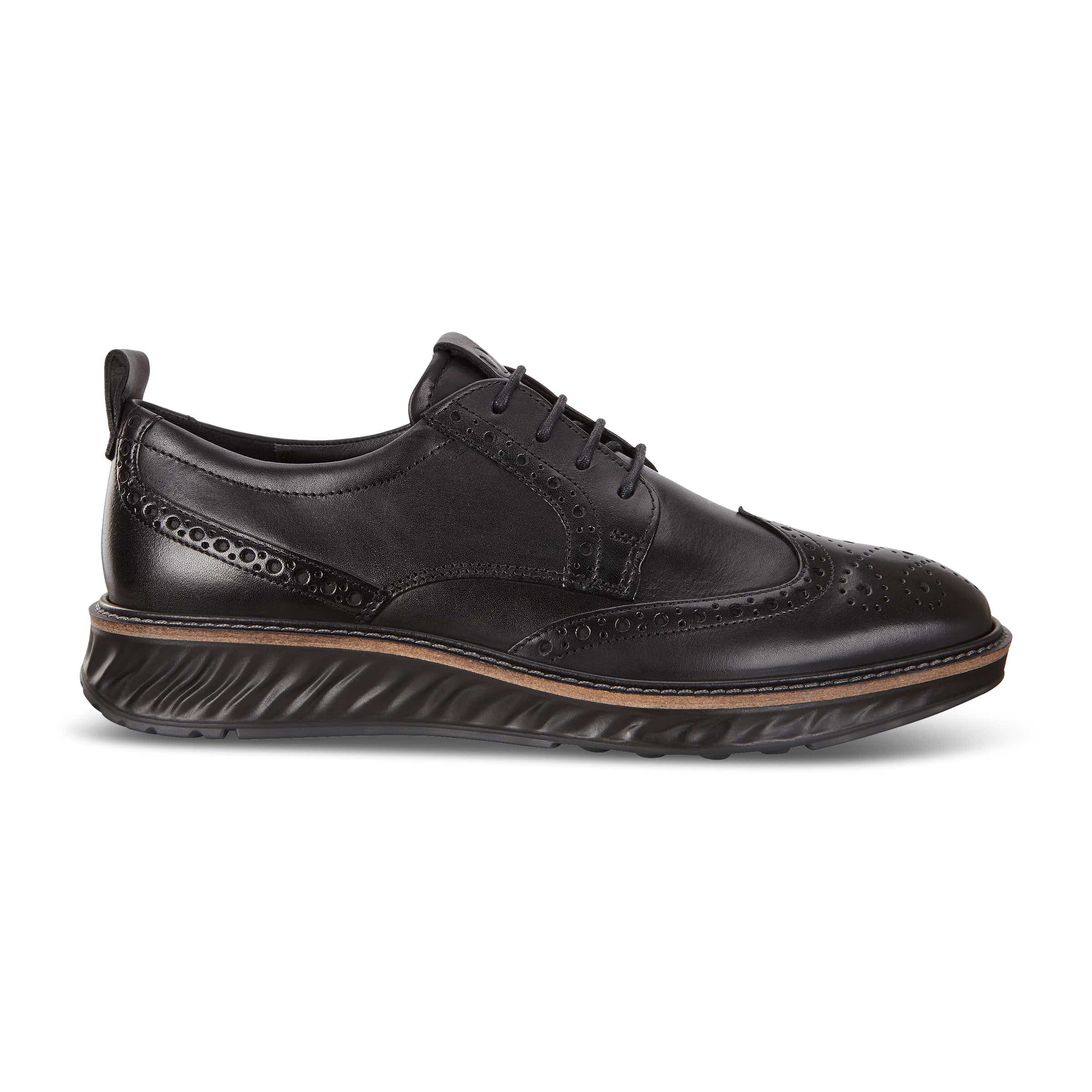 ECCO ST.1 Hybrid メンズ レザーブローグシューズ - ブラック - Outside