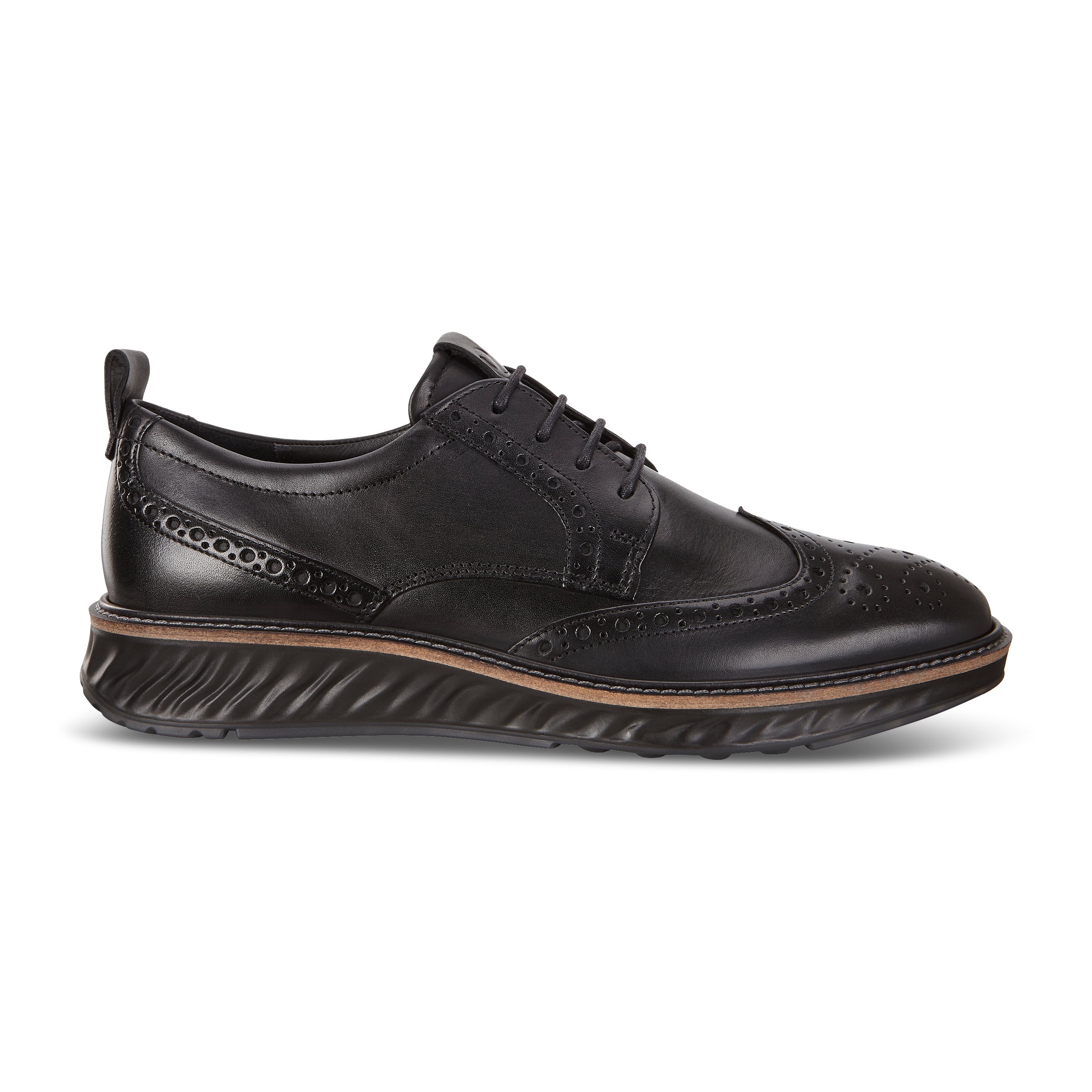 ECCO ST.1 Hybrid メンズ レザーブローグシューズ - ブラック - Outside