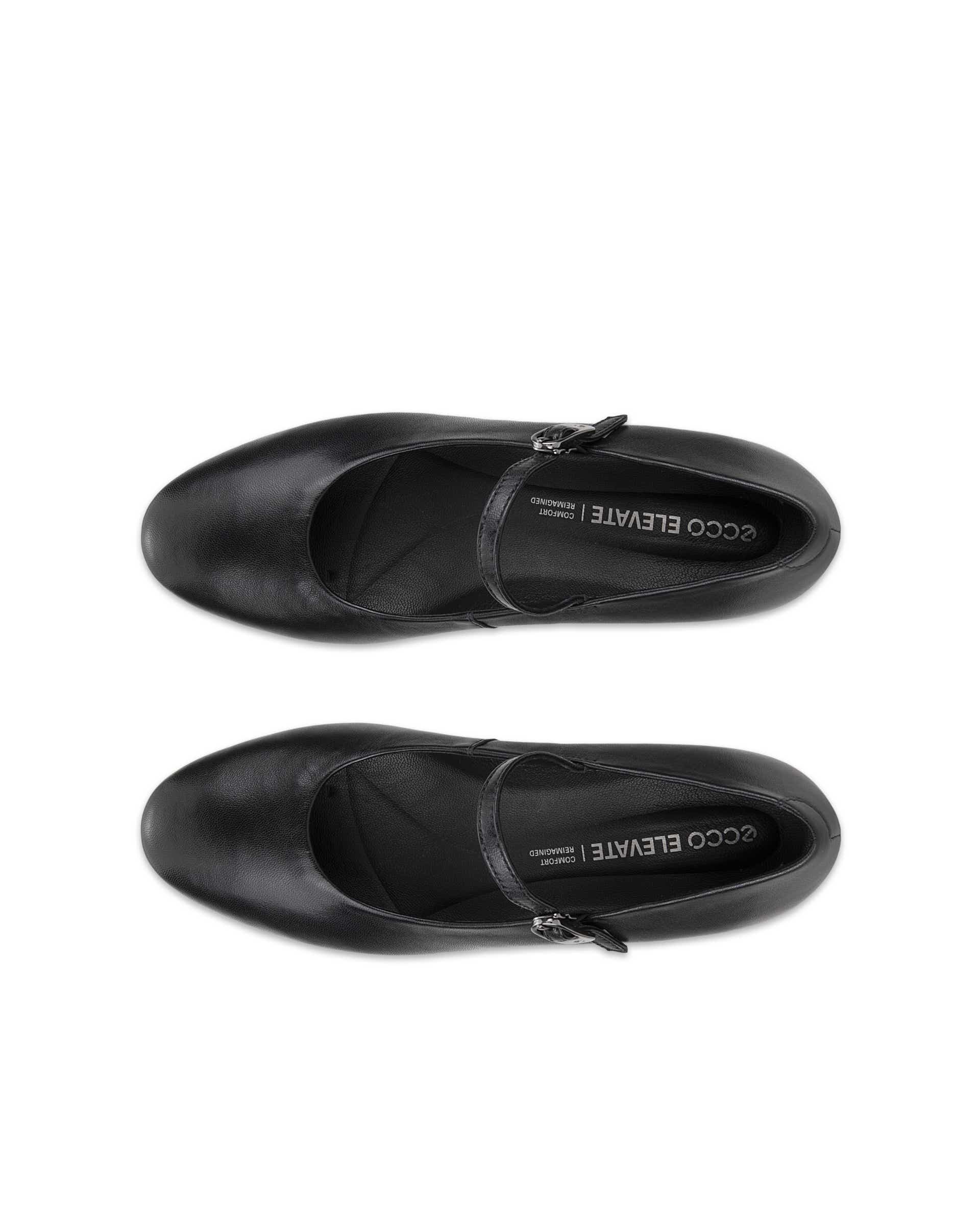 ECCO® ELEVATE WEDGE babies en cuir pour femme - Noir - Top left pair