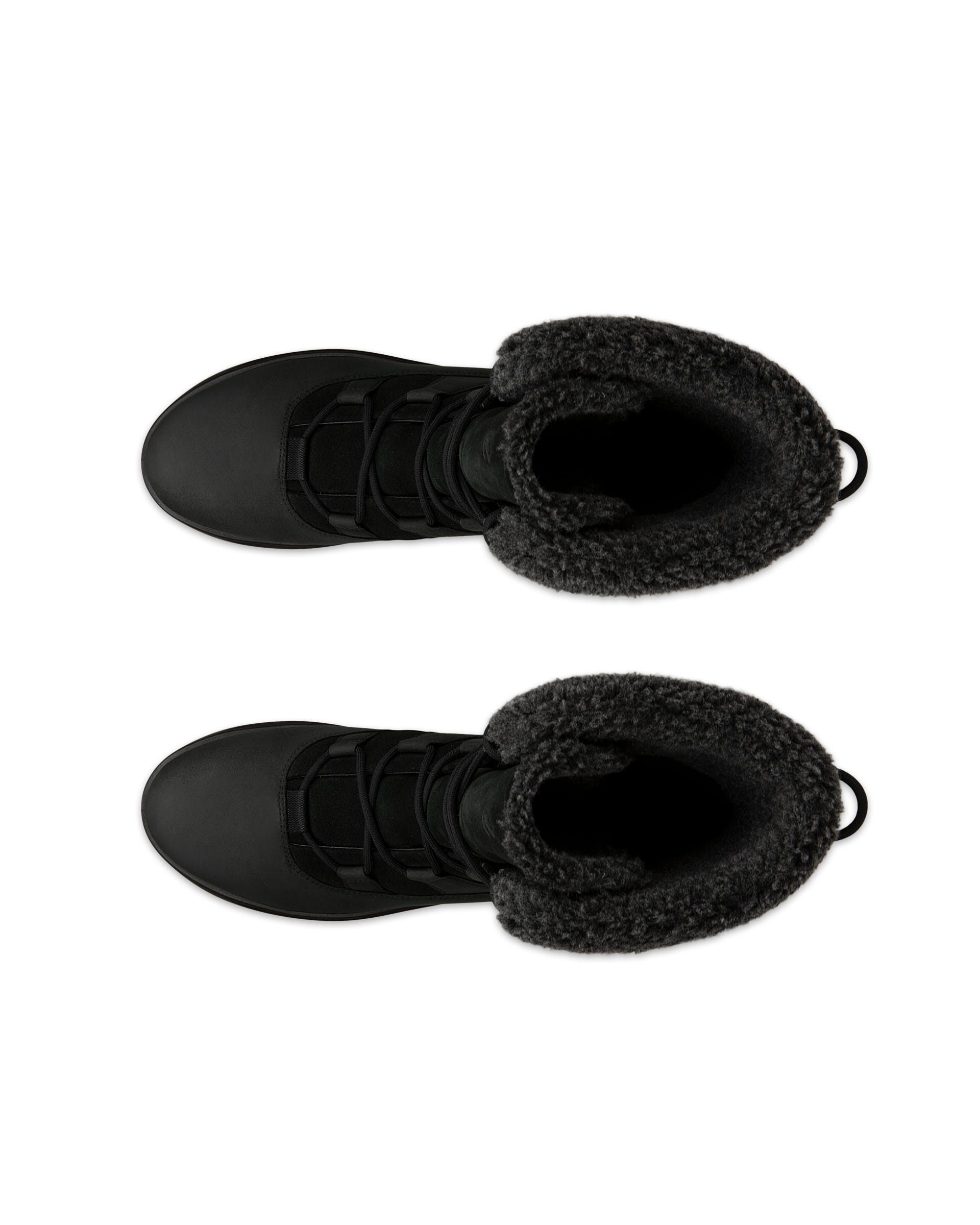 Damskie wodoodporne nubukowe buty zimowe ECCO® Solice - Czarny - Top left pair