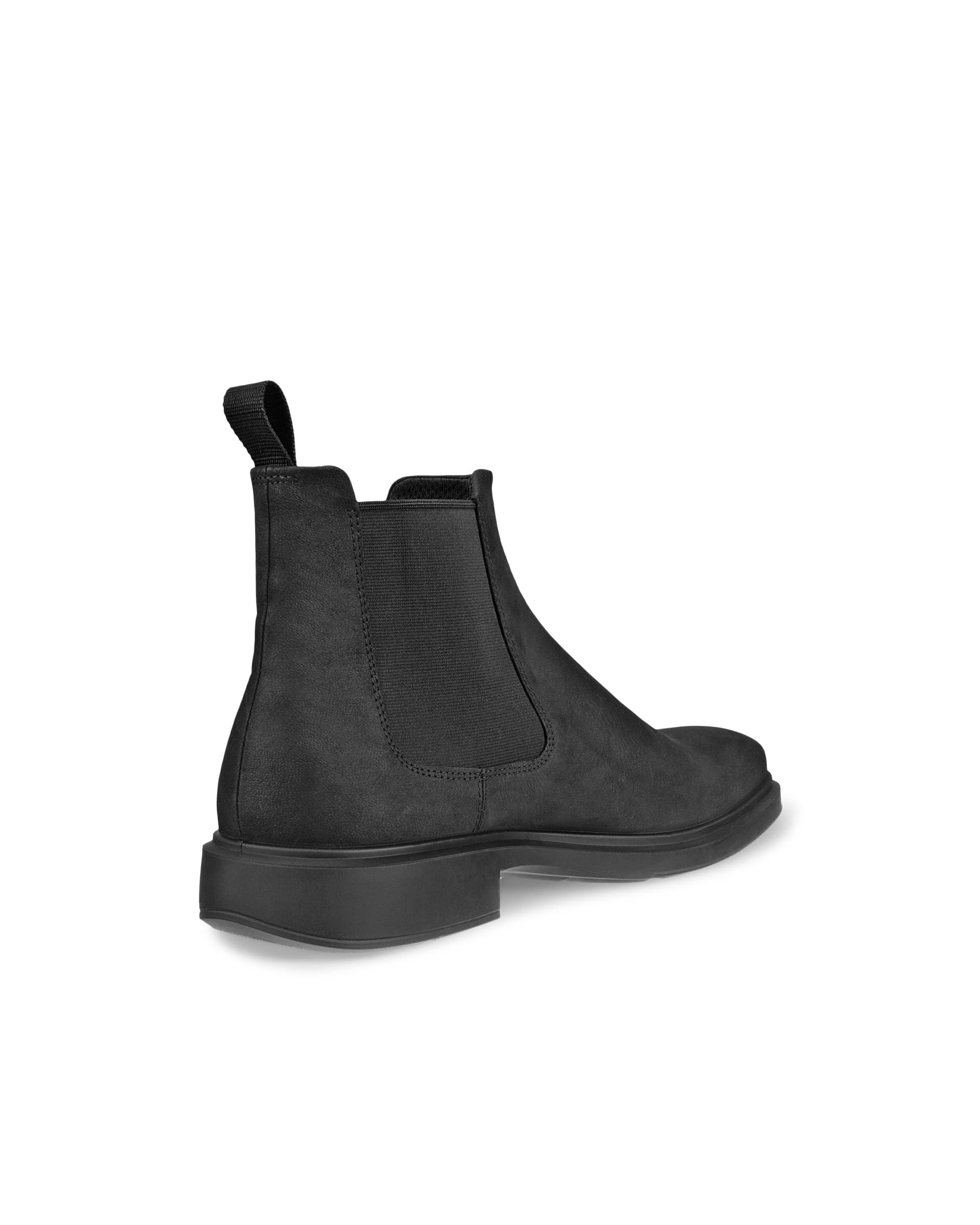 Men's ECCO® Helsinki 2 Nubuck Chelsea Boot - Black - Back