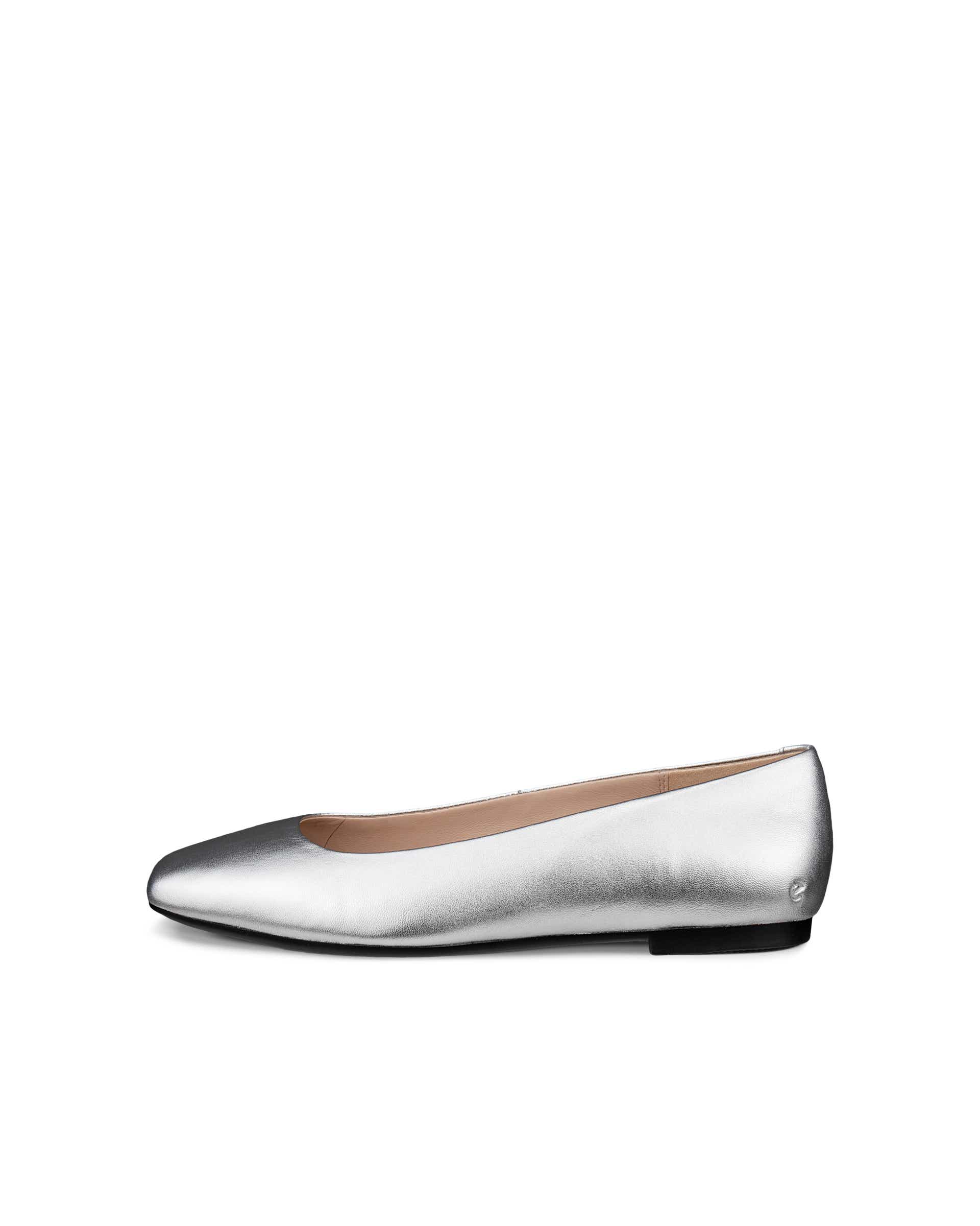 Women's ECCO® Margot Leather Ballerina - Metallics - Outside