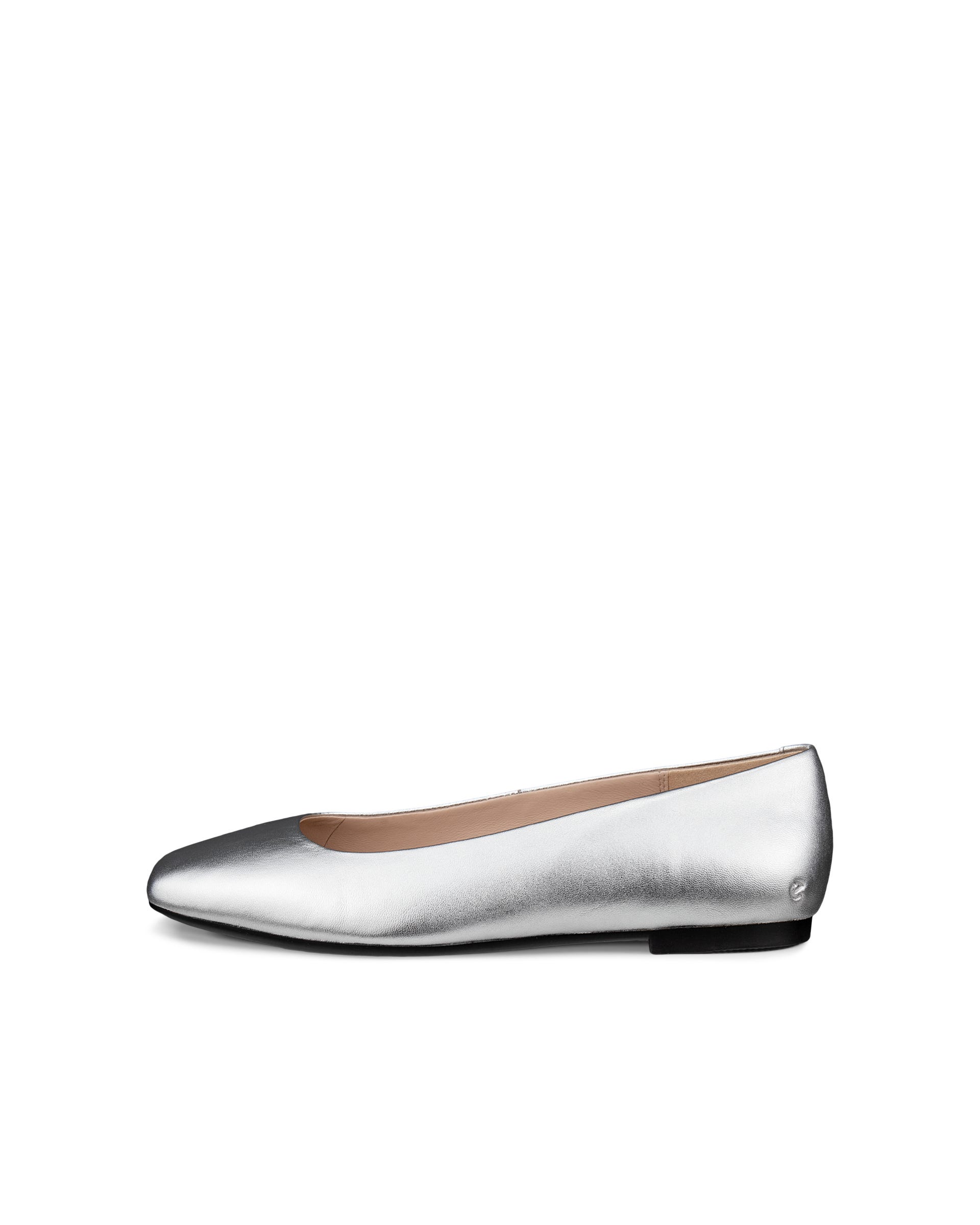 Women's ECCO® Margot Leather Ballerina - Metallics - Outside