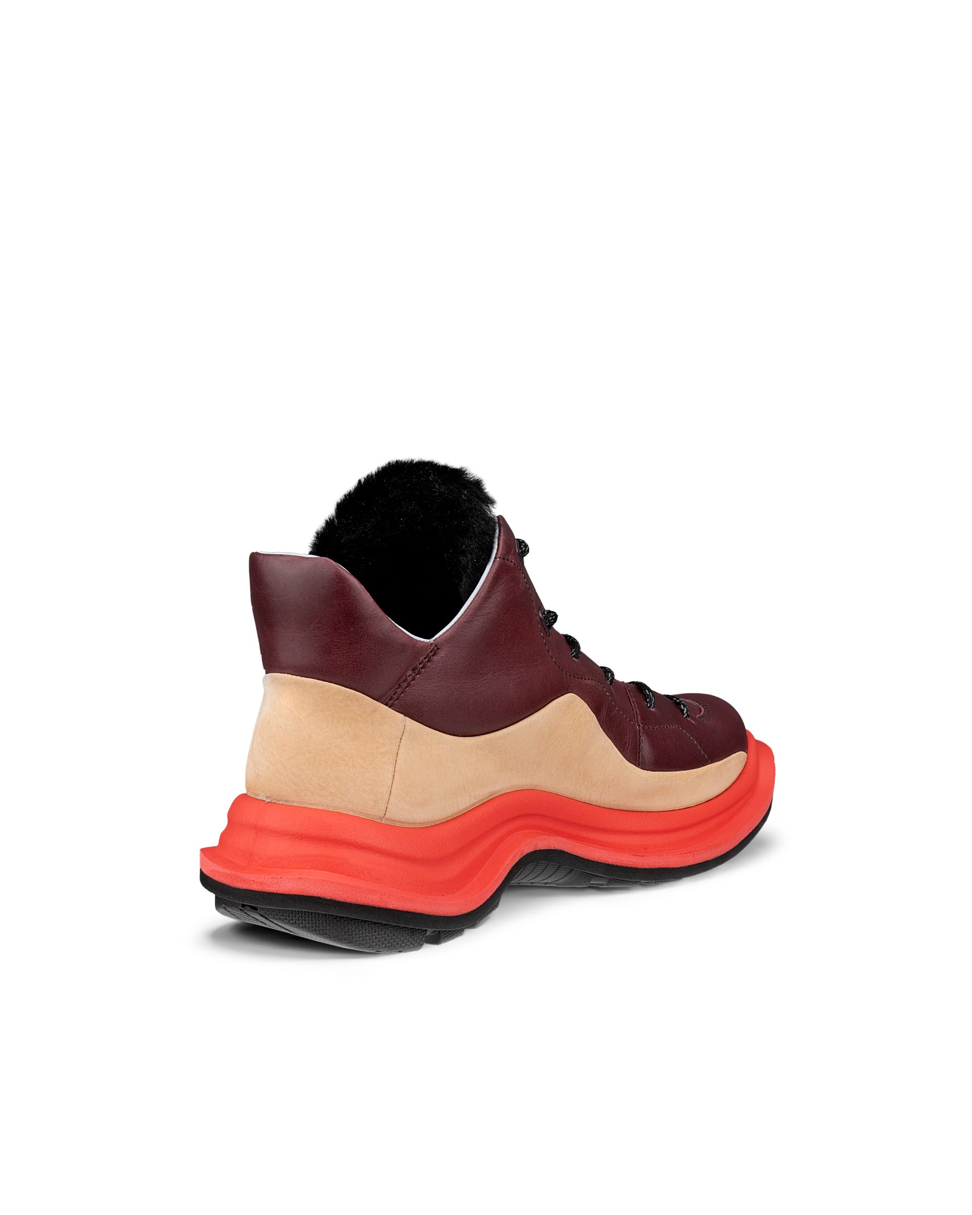 Women's ECCO® Offroad Leather Outdoor Shoe - Red - Back