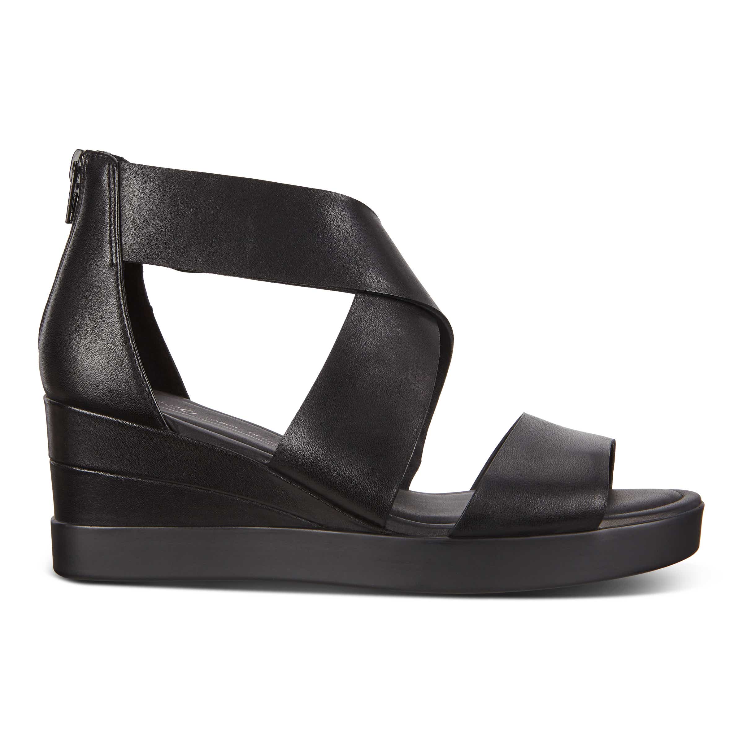 ECCO Shape Wedge Plateau Women's Sandals - Black - Outside