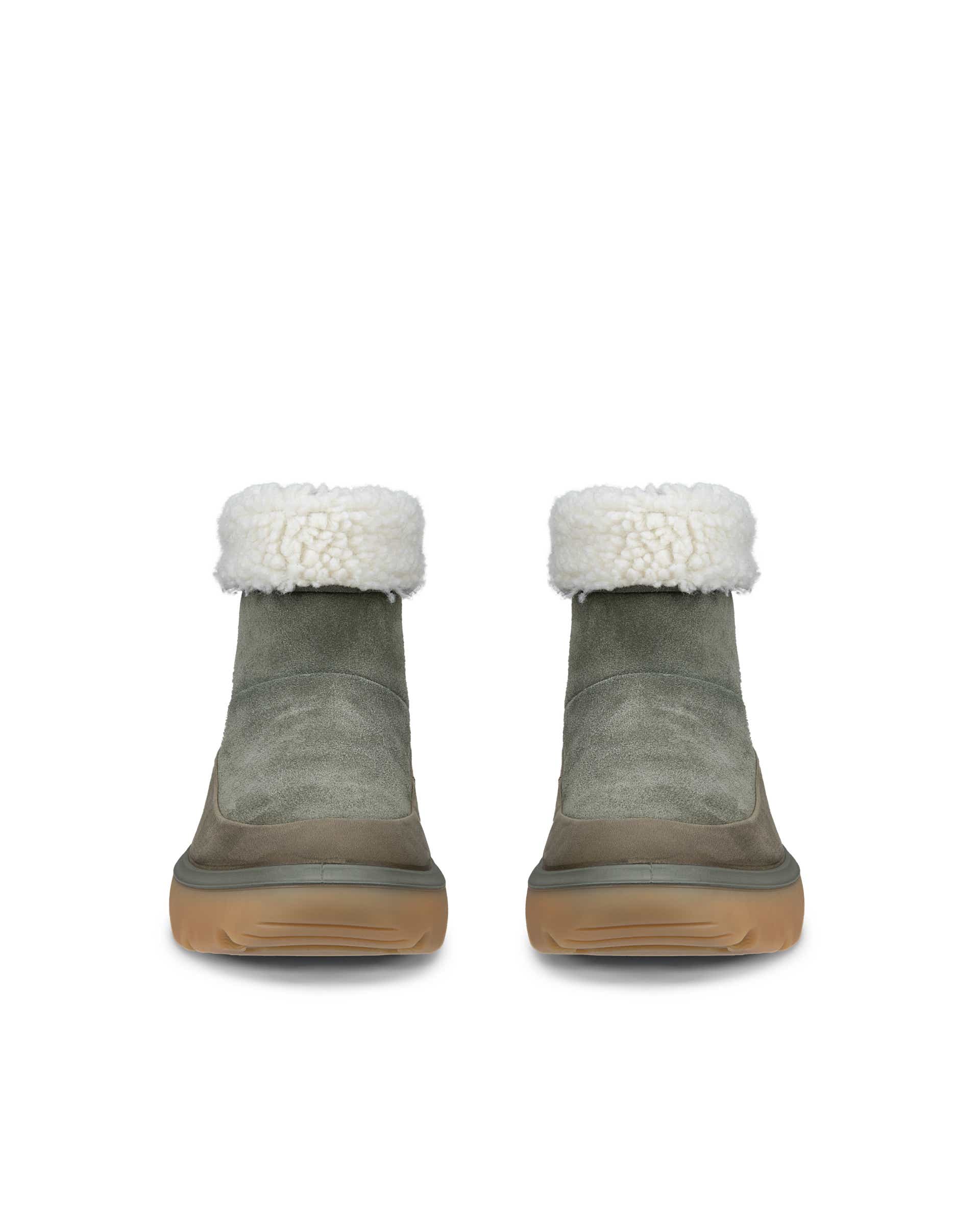 Women's ECCO® GLACIA Suede Waterproof Winter Boot - Green - Front pair