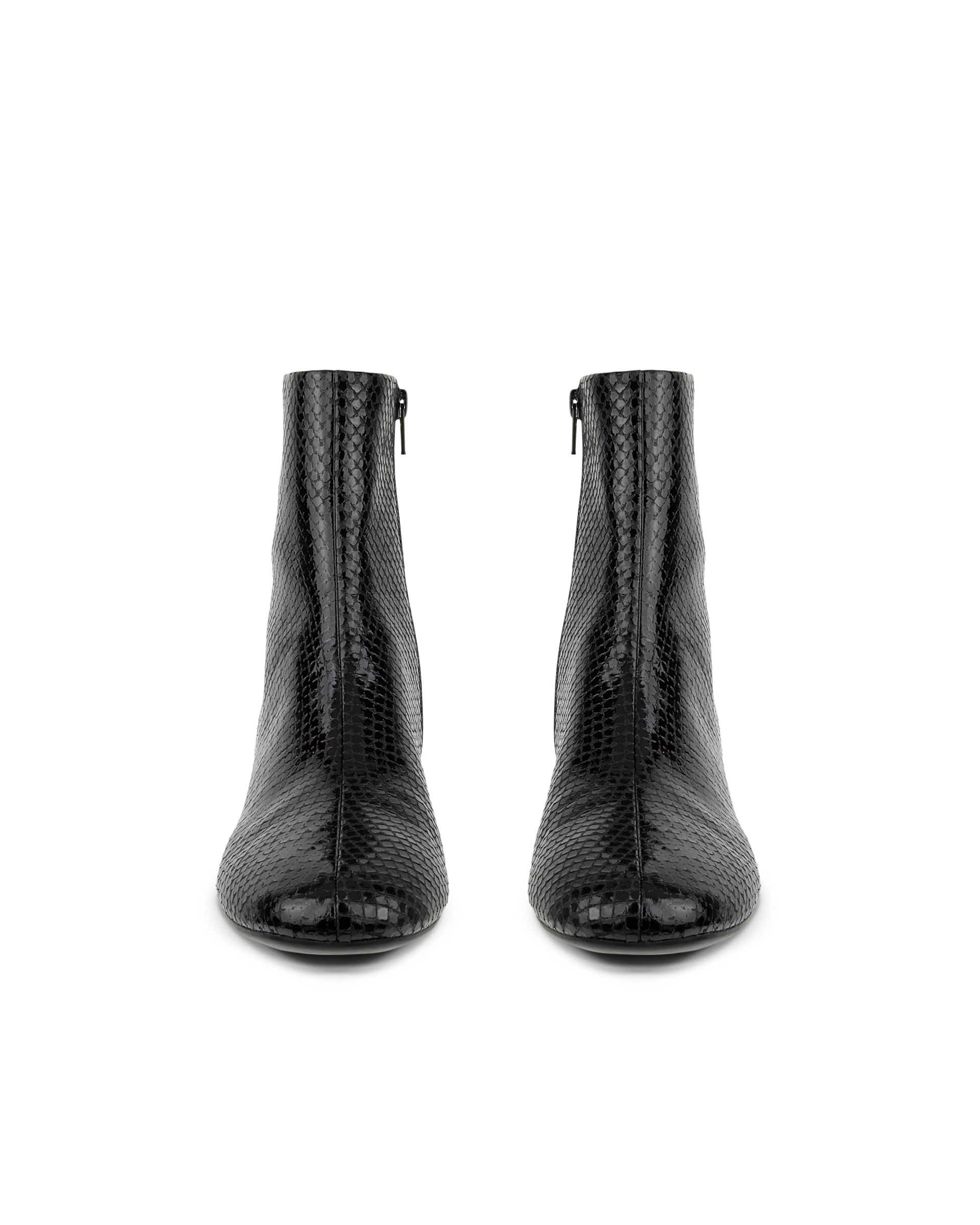 ECCO® LIVA 35 Damen Lederstiefelette mit Absatz - Schwarz - Front pair