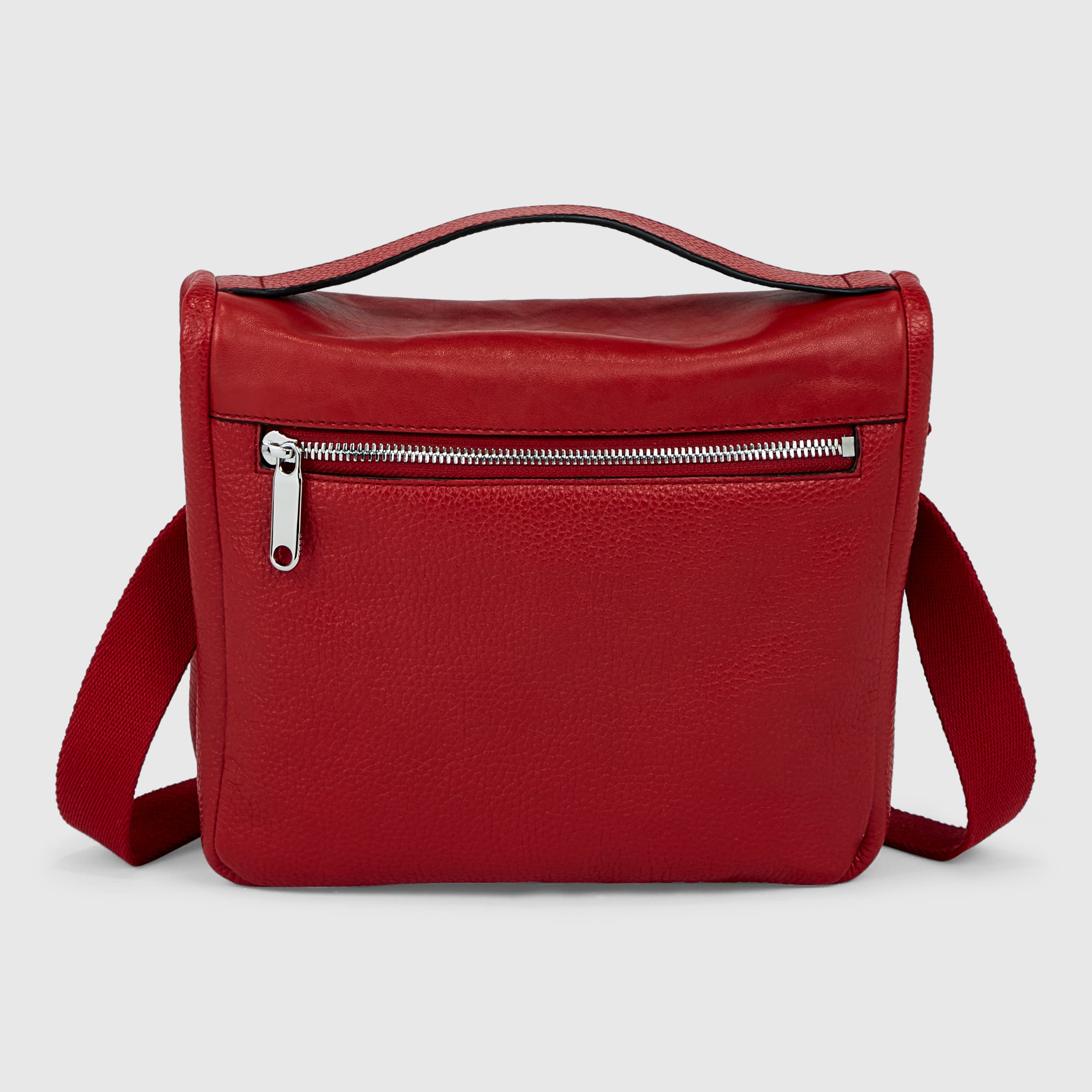 ECCO® Textureblock Leather Crossbody Bag - Red - Back
