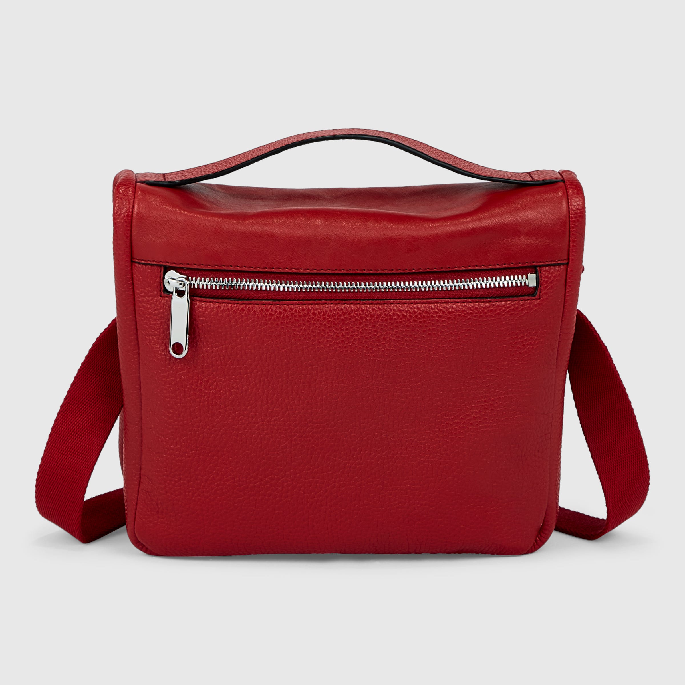 ECCO® Textureblock Leather Crossbody Bag - Red - Back