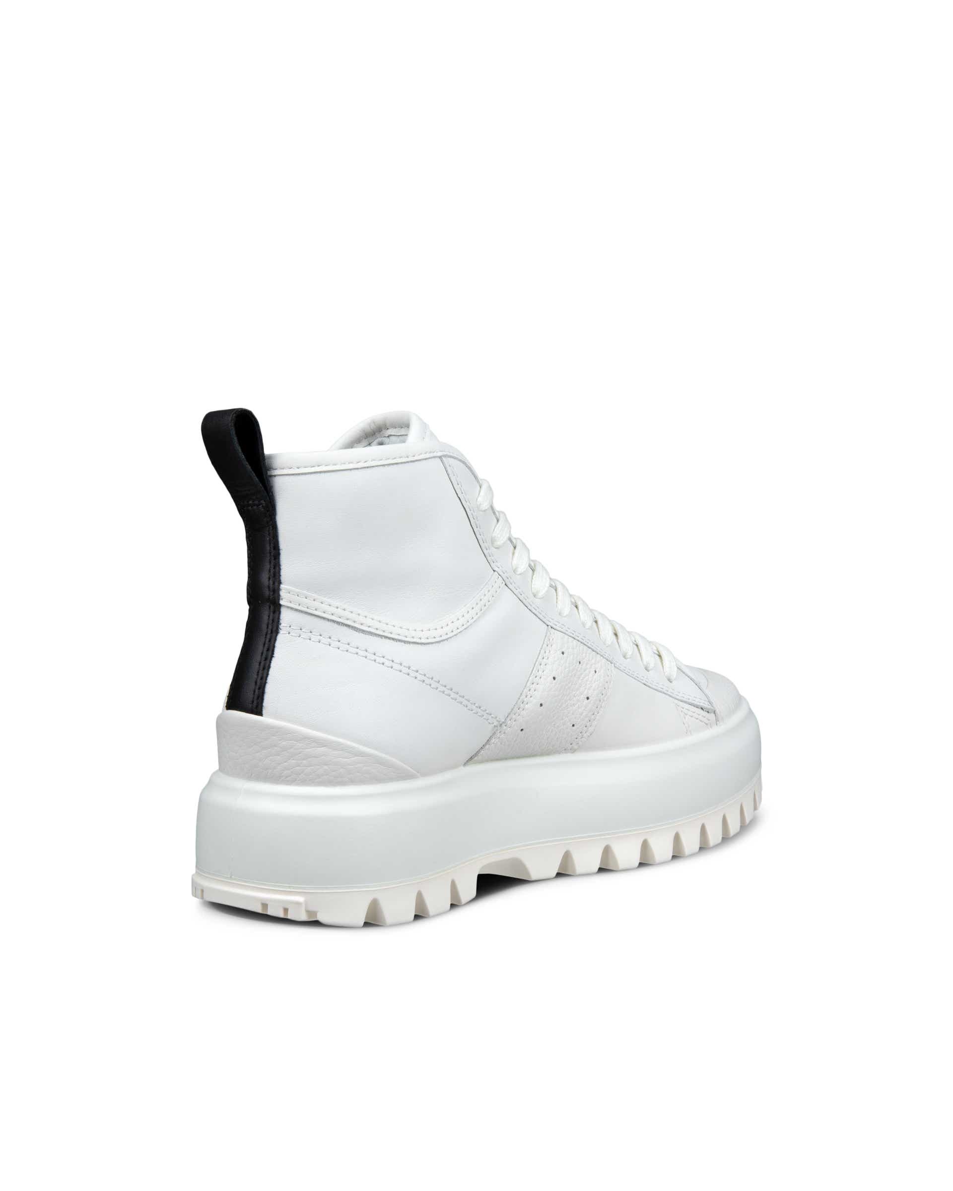 Women's ECCO® Street Ace Rugged Nubuck Gore-Tex High-Top Sneaker - White - Back